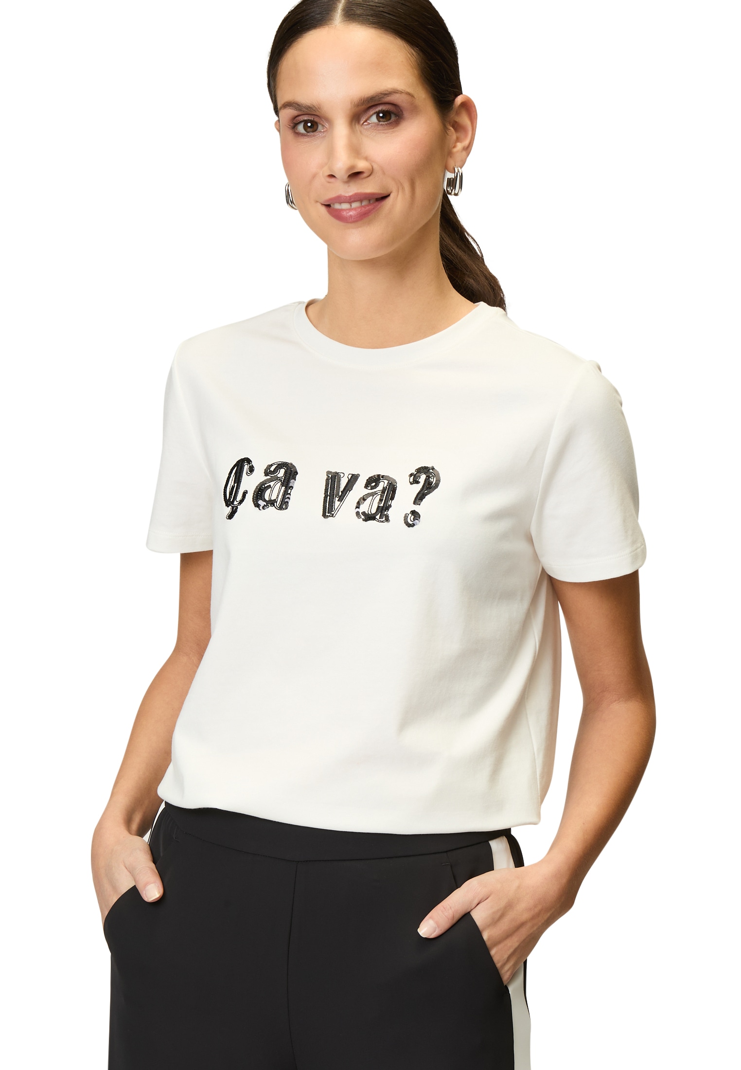 Zero Kurzarmshirt "zero Damen Shirt mit Aufdruck", (1 tlg.), Plain/ohne Det günstig online kaufen