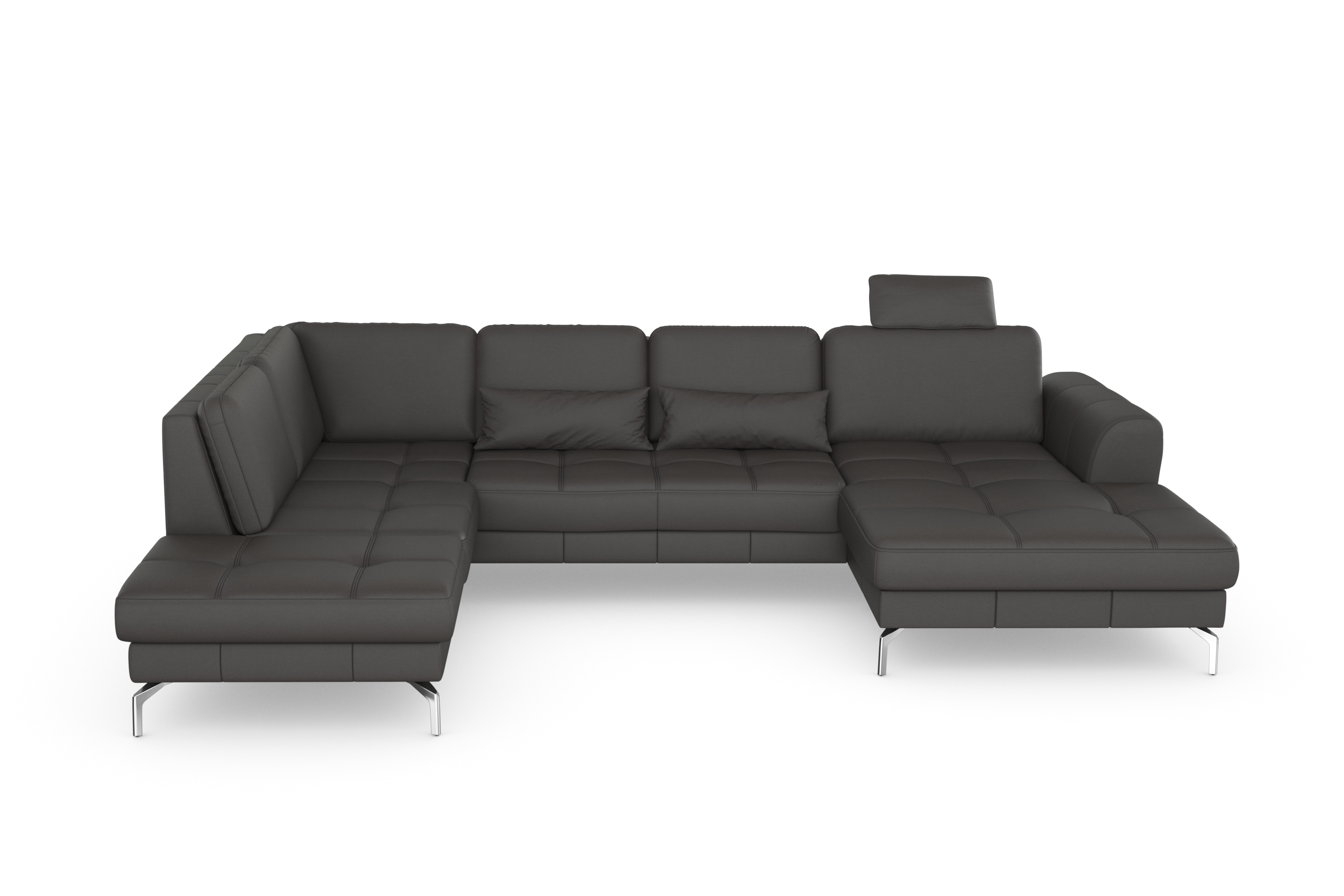 sit&more Wohnlandschaft "Bendigo U-Form" inklusive Sitztiefenverstellung, Bodenfreiheit 15 cm, in 2 Fußfarben