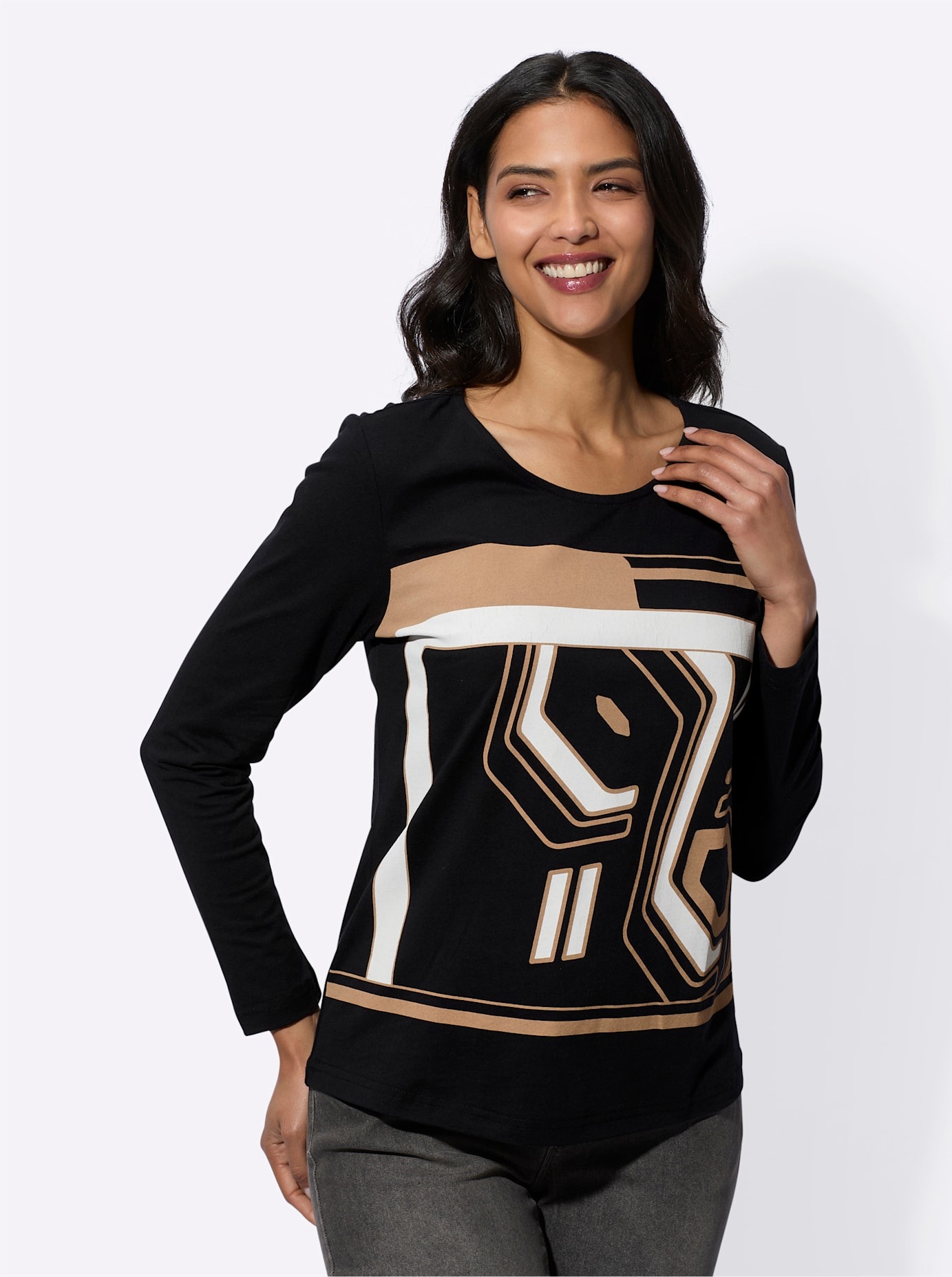 Classic Basics Langarmshirt "Druck-Shirt", (1 tlg.) günstig online kaufen