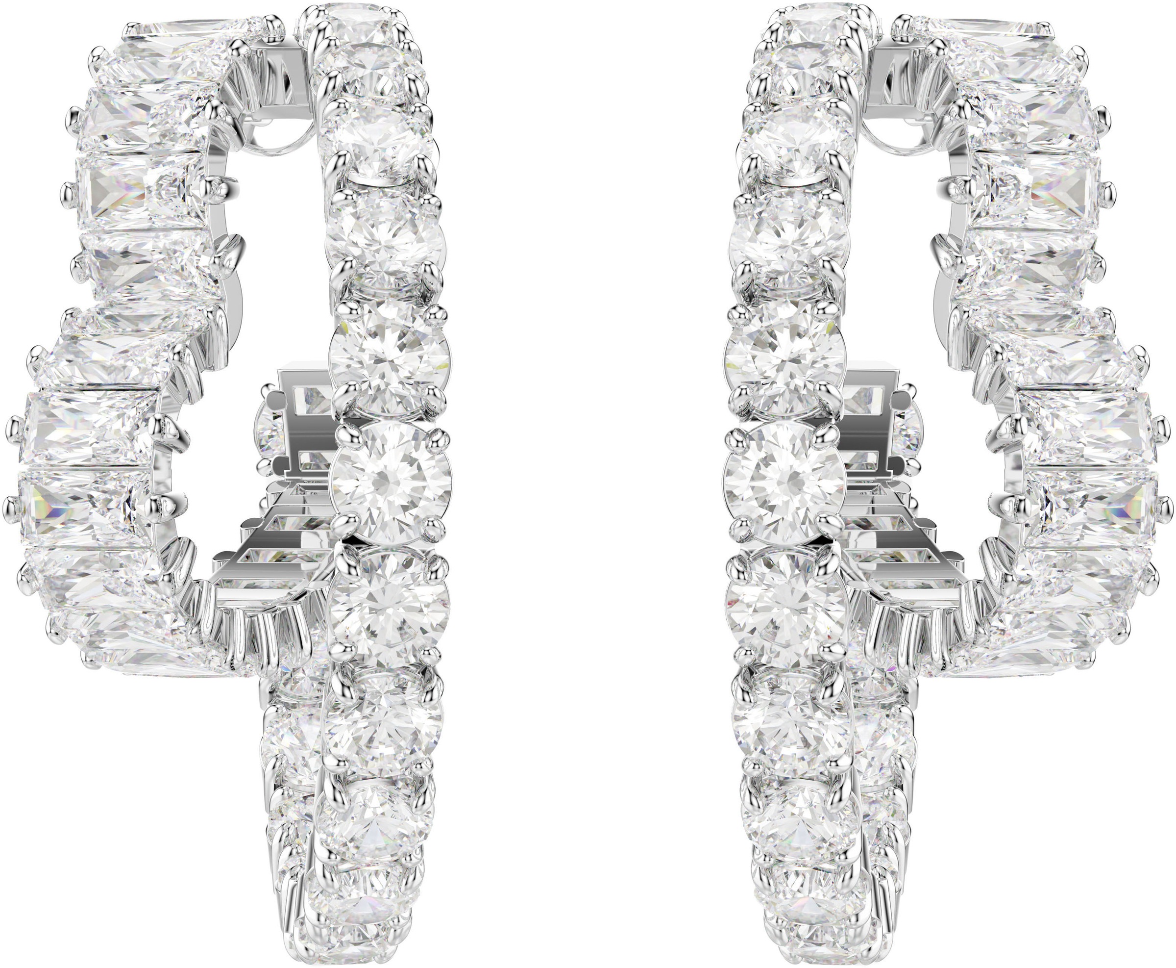 Swarovski Paar Creolen »Schmuck Geschenk Matrix Ohrringe Herz, 5705748«, mit Swarovski® Zirkonia (synth.)