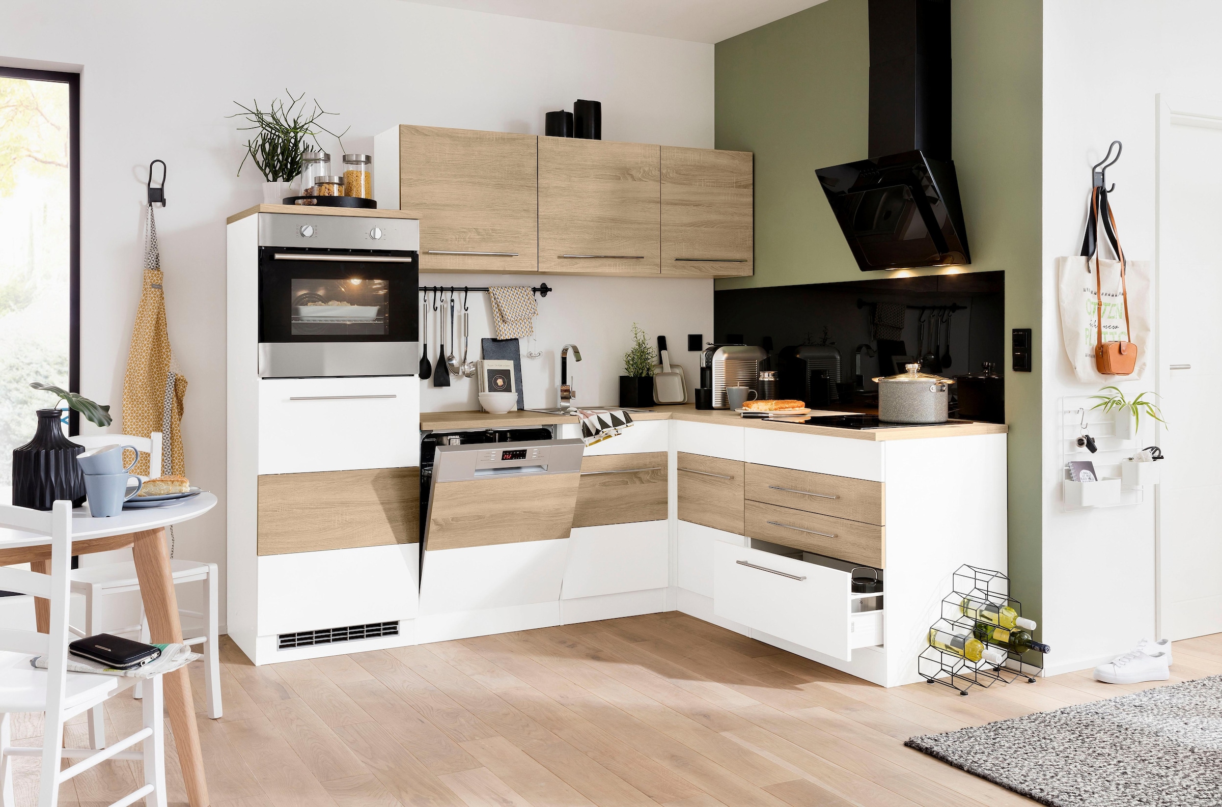HELD MÖBEL Winkelküche »Trient«, Stellbreite 230x190 cm, wahlweise mit E-Geräten, mit Arbeitsplatte