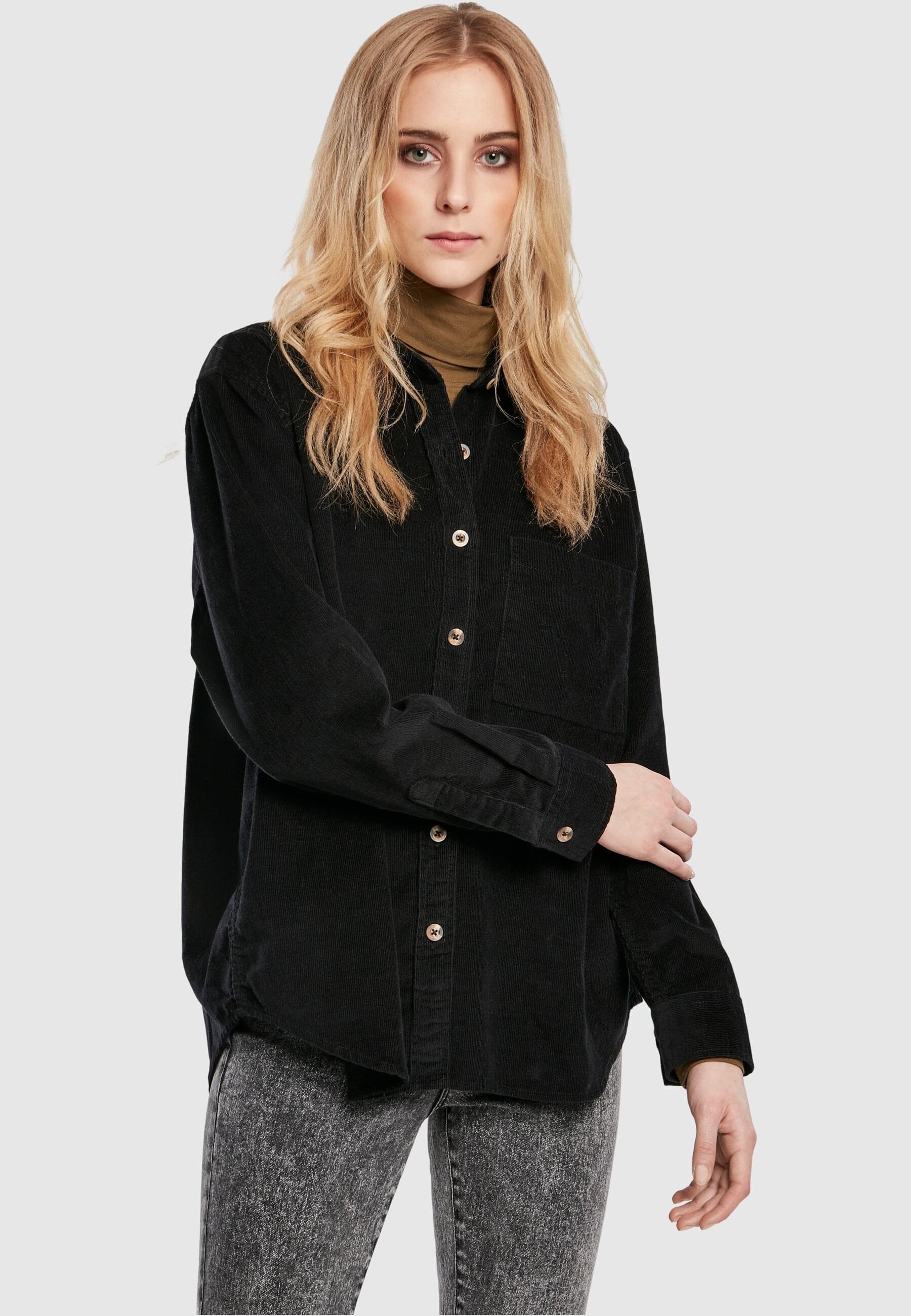 URBAN CLASSICS Langarmhemd »Urban Classics Damen Ladies Corduroy Oversized Shirt«, (1 tlg.)