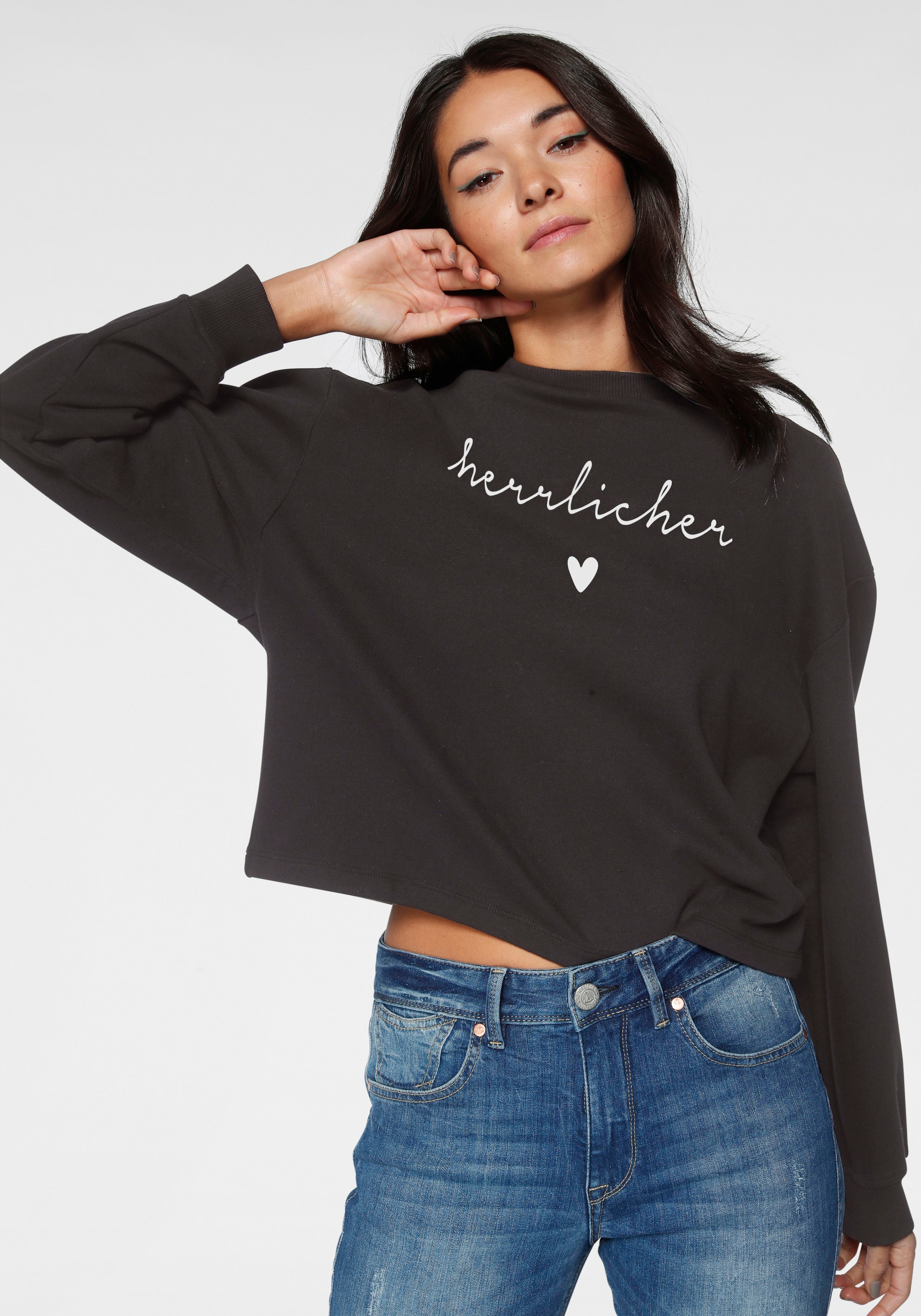 Sweatshirt »OTINA«, mit Herrlicher Logo-Statement-Print