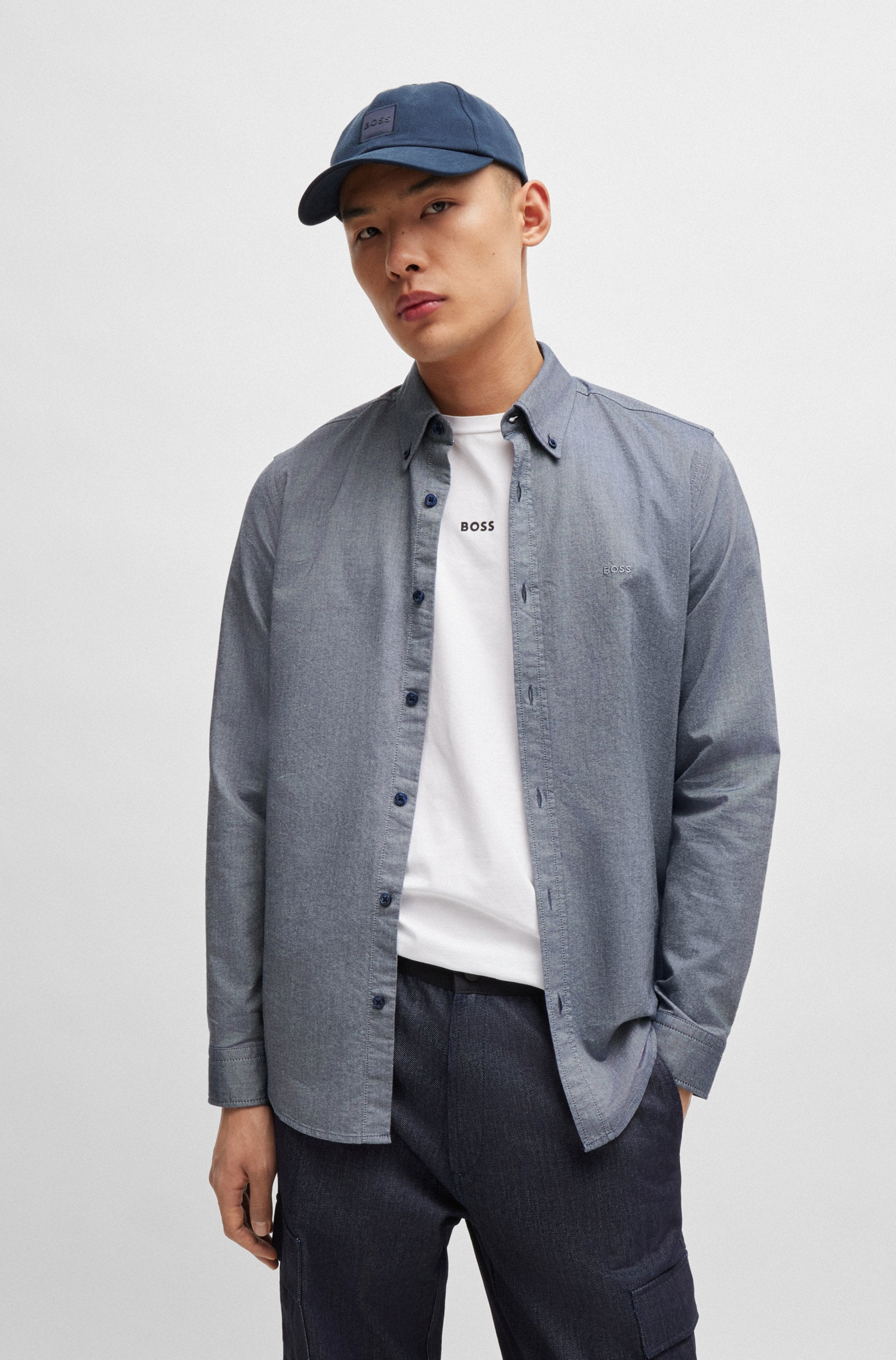 BOSS ORANGE Businesshemd "Rickert", mit Button-down-Kragen günstig online kaufen
