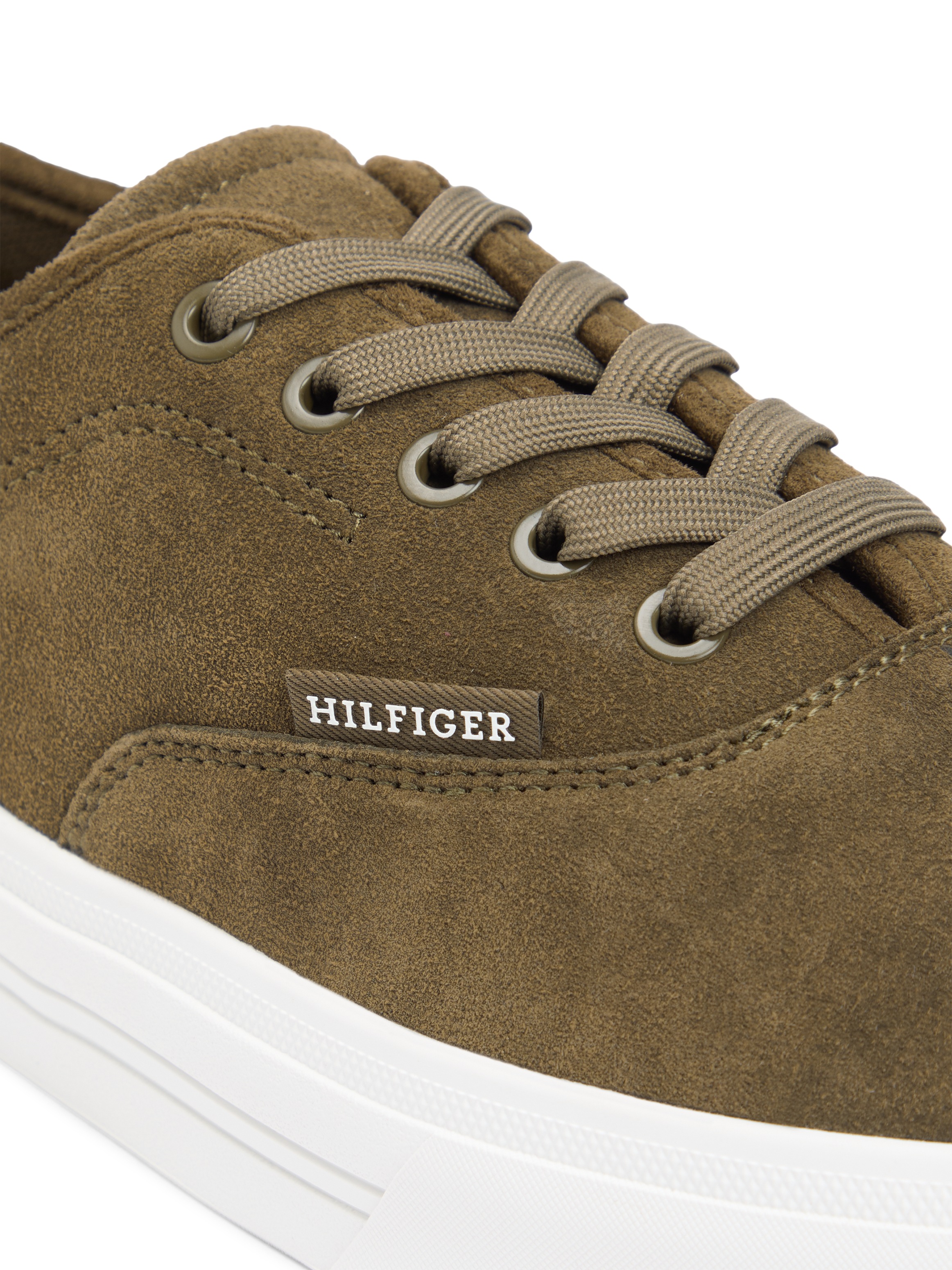 Tommy Hilfiger Sneaker »TH VULC CUP SUEDE«  Freizeitschuh, Halbschuh, Schnürschuh mit honigfarbener Plateausohle