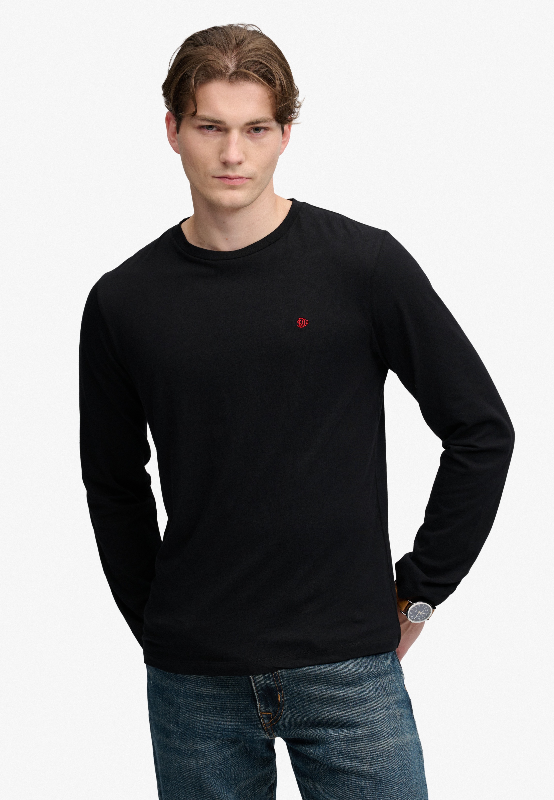 Superdry Langarmshirt "CLASSIC ESSENTIAL SDCO TOP" Baumwolle, relaxed fit