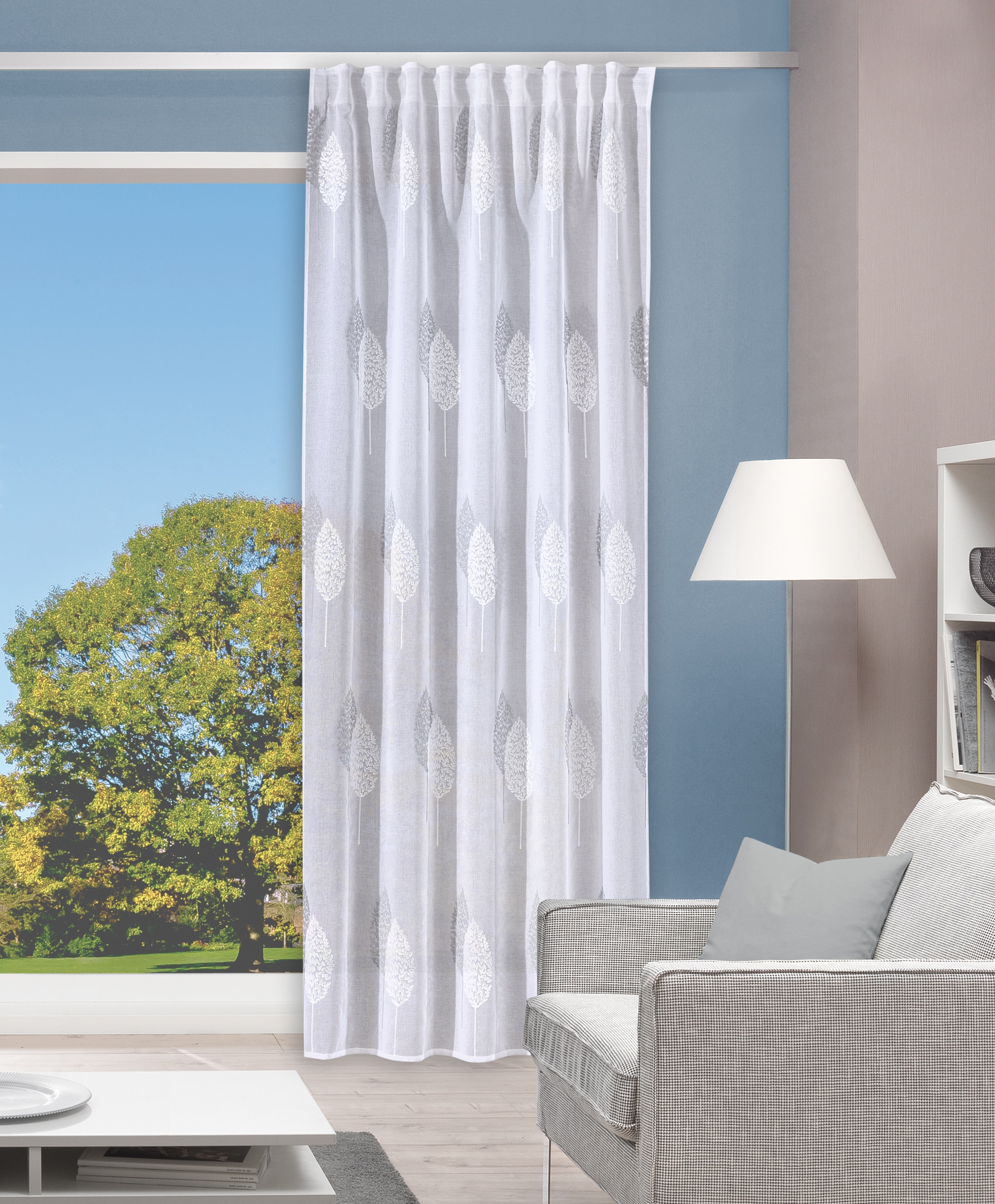 HOME WOHNIDEEN Gardine "ALAVARO" Multifunktionsband 1 Stk. tlg. HxB: 245x14 günstig online kaufen