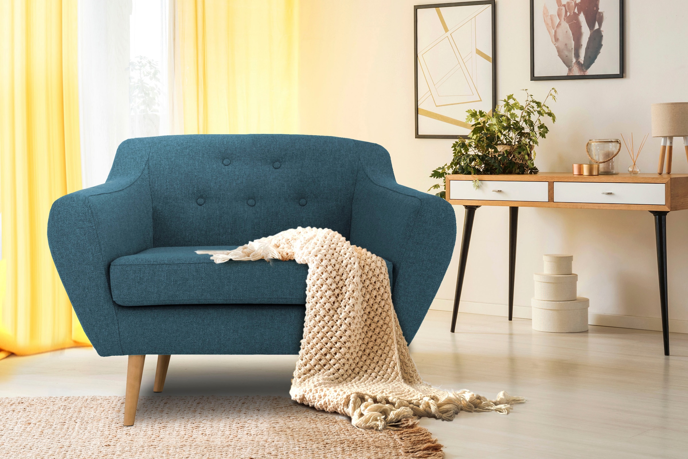 Home affaire Sessel "Renne" mit Heftung im Rücken im skandinavischem Stil günstig online kaufen