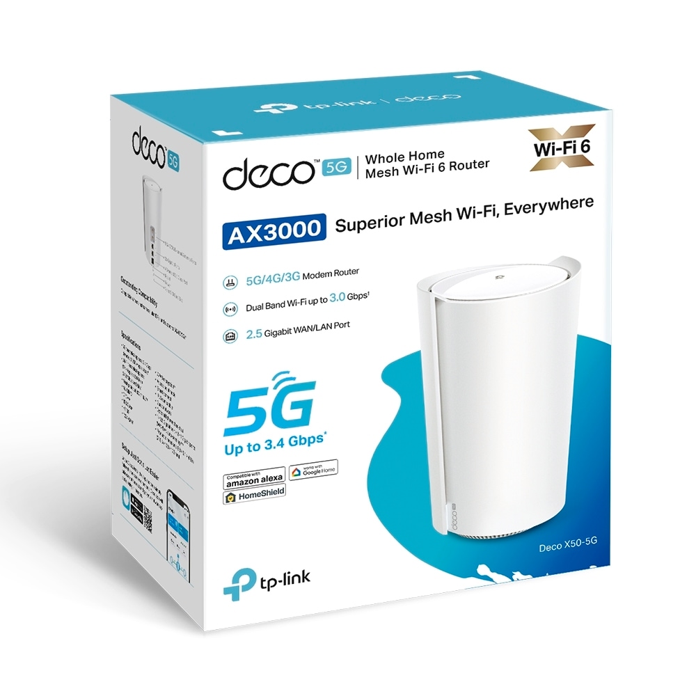 TP-Link 4G/LTE-Router »Deco X50-5G (1-pack) AX3000 Home Mesh Wi-Fi 6 System«