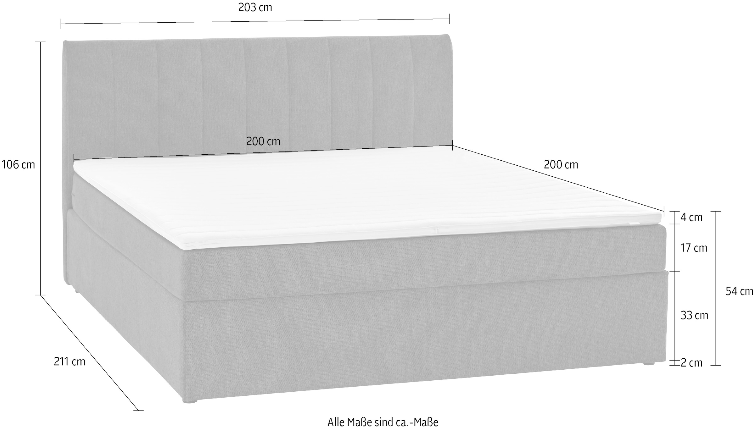 ATLANTIC home collection Boxbett »Alva«, wahlweise mit Matratze und Topper