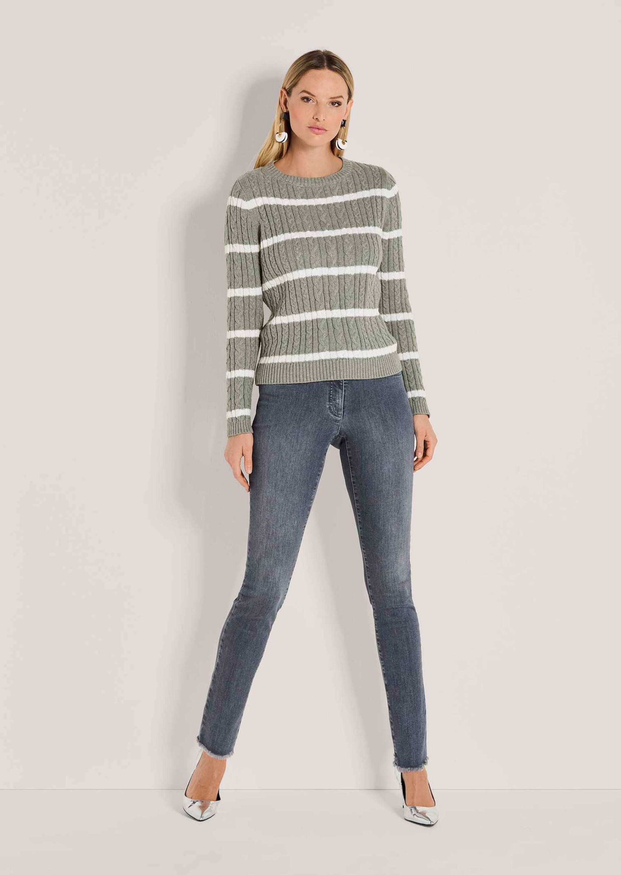 MADELEINE Longpullover "Strickpullover Moderner Baumwollpullover mit Zopfmu günstig online kaufen
