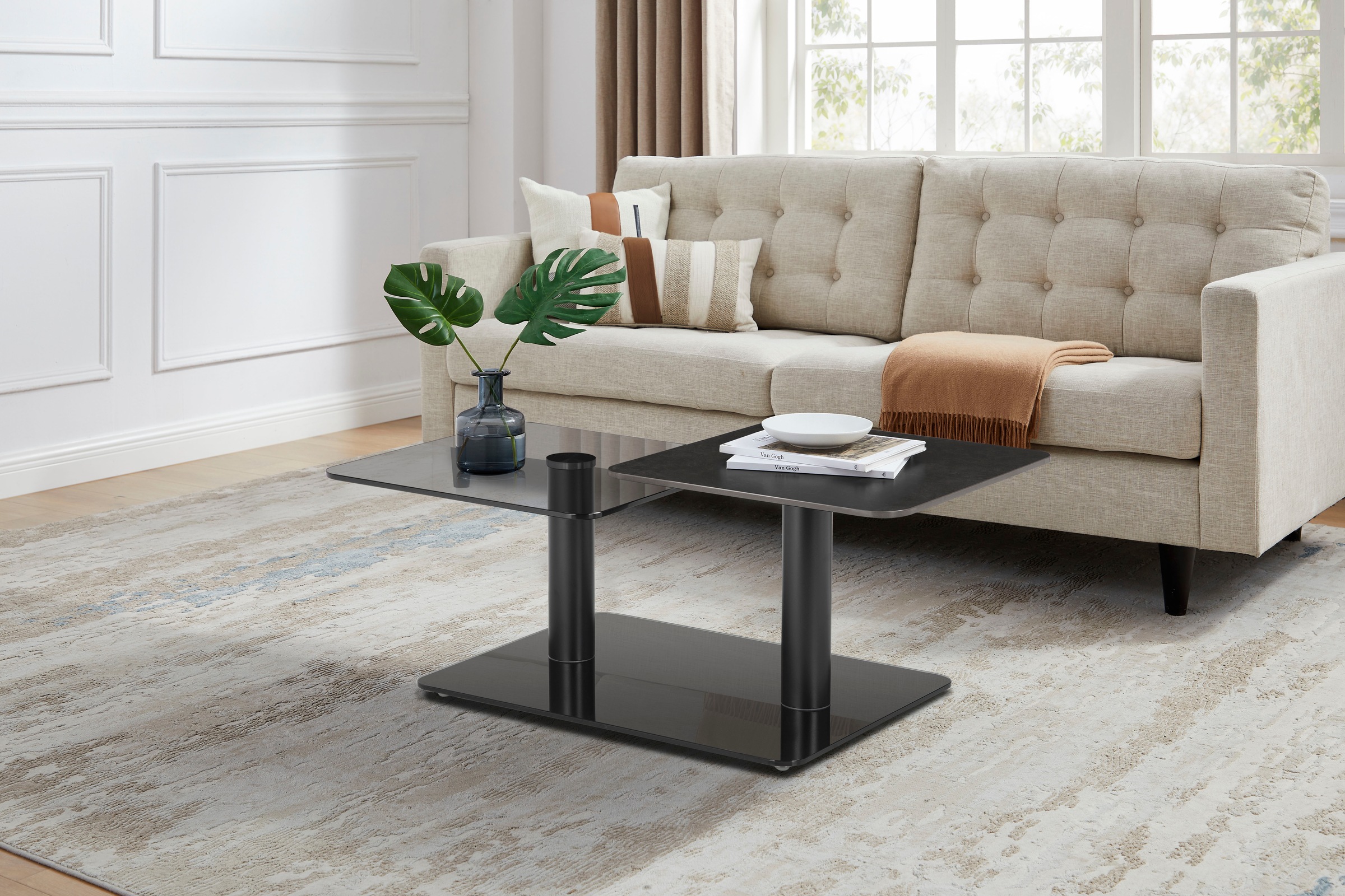 OTTO home Couchtisch "Craco" mit verschiebbarer Ablagefläche im puristische günstig online kaufen