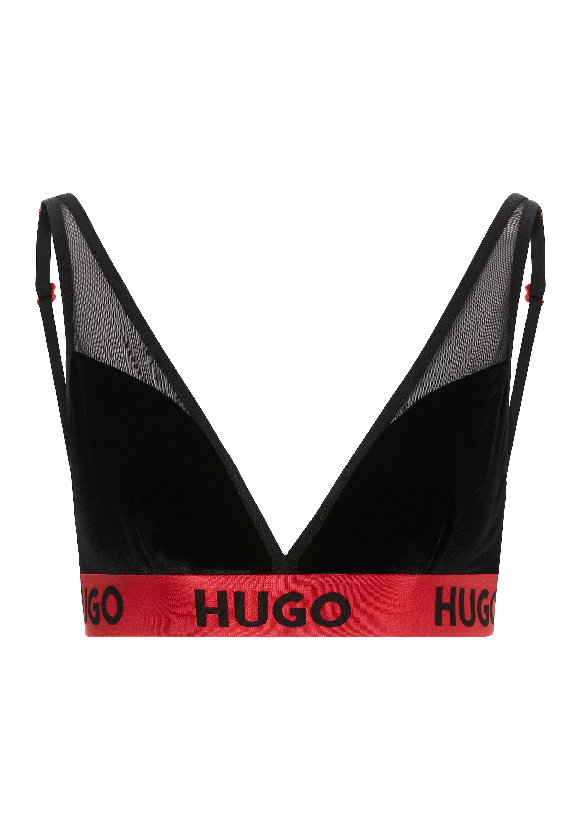 HUGO Underwear Triangel-BH, aus Stretch-Samt und Mesh