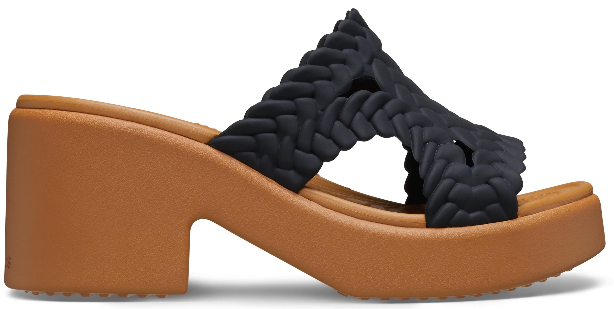 Crocs Pantolette »Brooklyn Woven Slide Heel«, Sandale, Sommerschuh mit modischem Blockabsatz