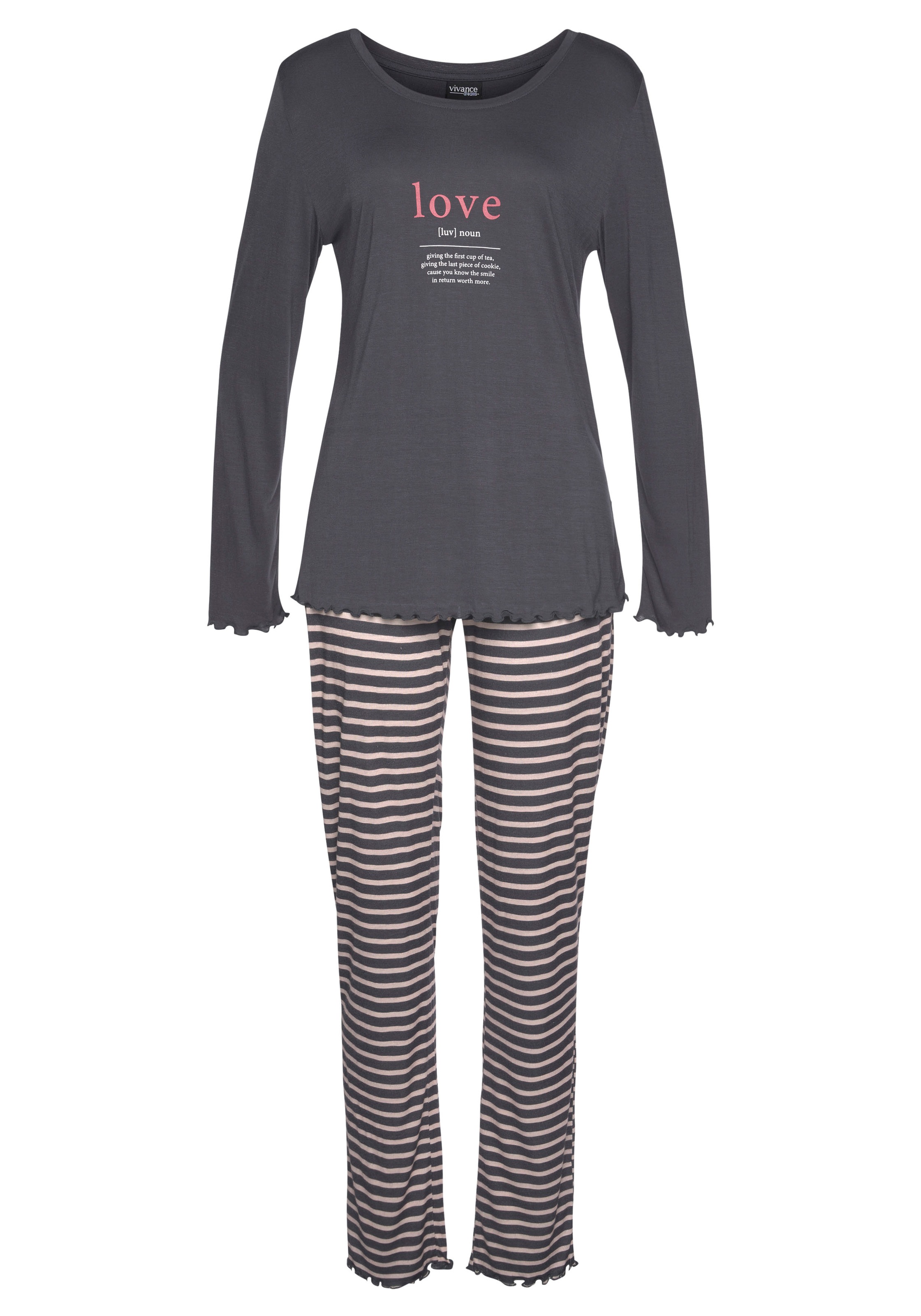 Vivance Dreams Pyjama 2 Stk. tlg., mit Kräuselsäumen günstig online kaufen