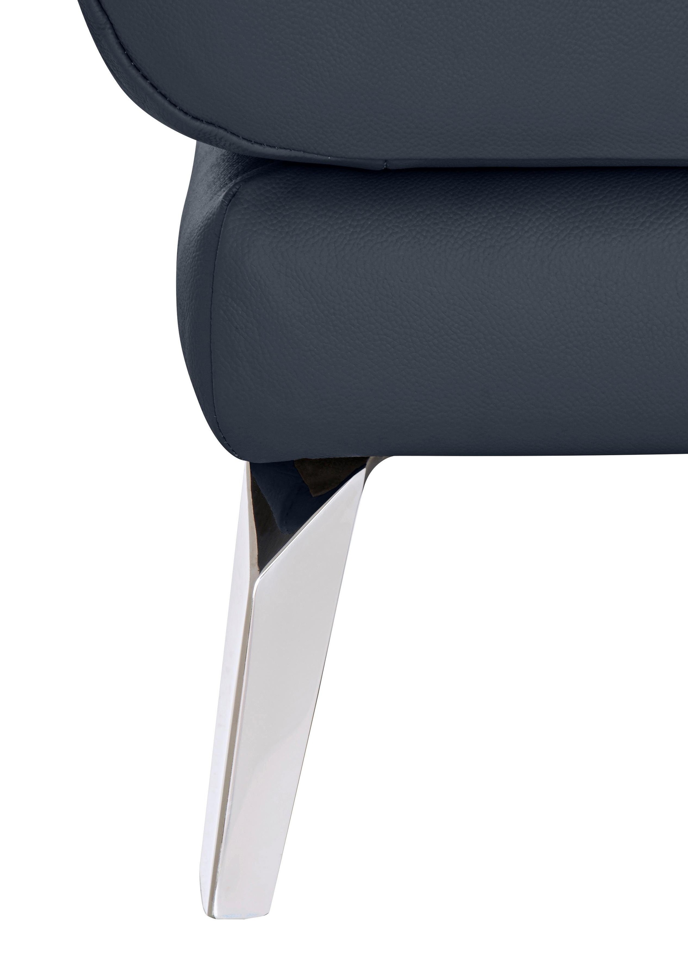 W.SCHILLIG Chaiselongue »softy«, mit dekorativer Heftung im Sitz, Füße Chrom glänzend