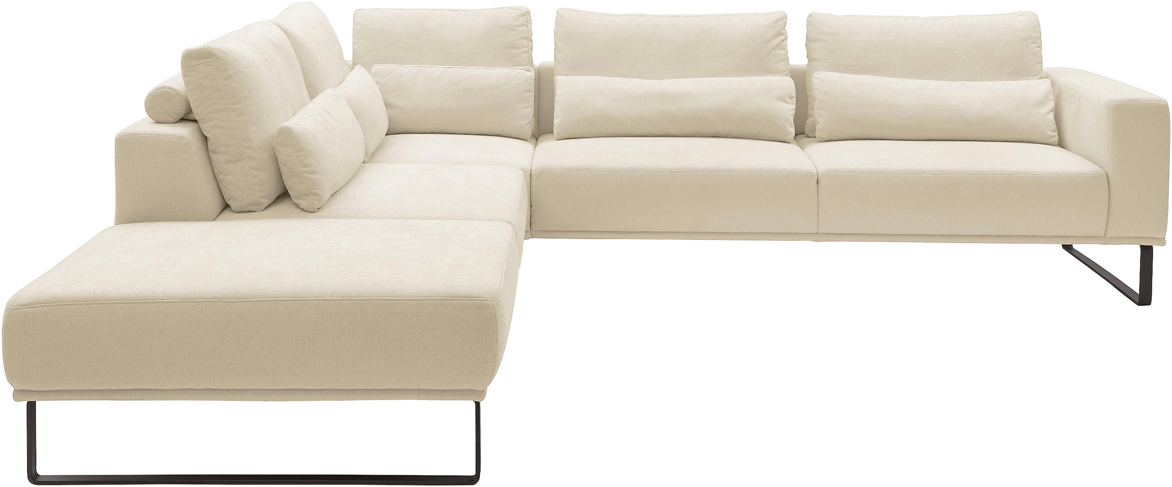 Musterring "JustB PM100 Federkern & Kaltschaum, bequem, Breite 308cm, L-Form" mit Sitztiefenverstellung und Kissen, mit Metallkufe, Maße 290x308 cm