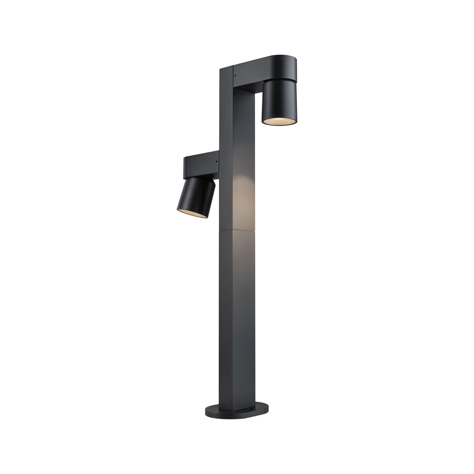 "LED Pollerleuchte PAULMANN ""Kimu IP44 822mm 3000K 2x8W 750lm 230V 70 Anthrazit Aluminium"", grau (anthrazit), H:82,2cm T:34,7cm Ø:8cm, Leuchten