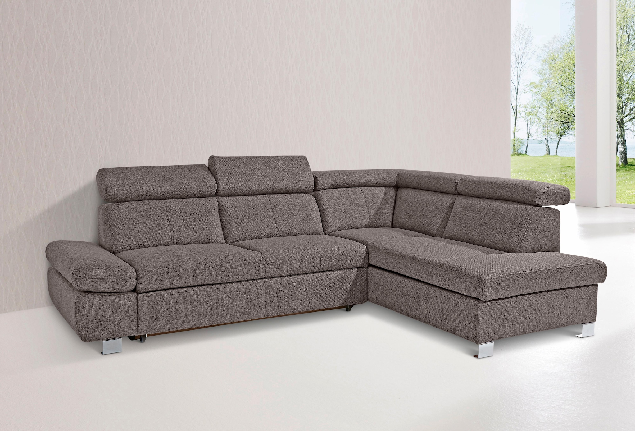 exxpo - sofa fashion Ecksofa "Happy, inkl. Kopf- und Armteilverstellung, L- günstig online kaufen