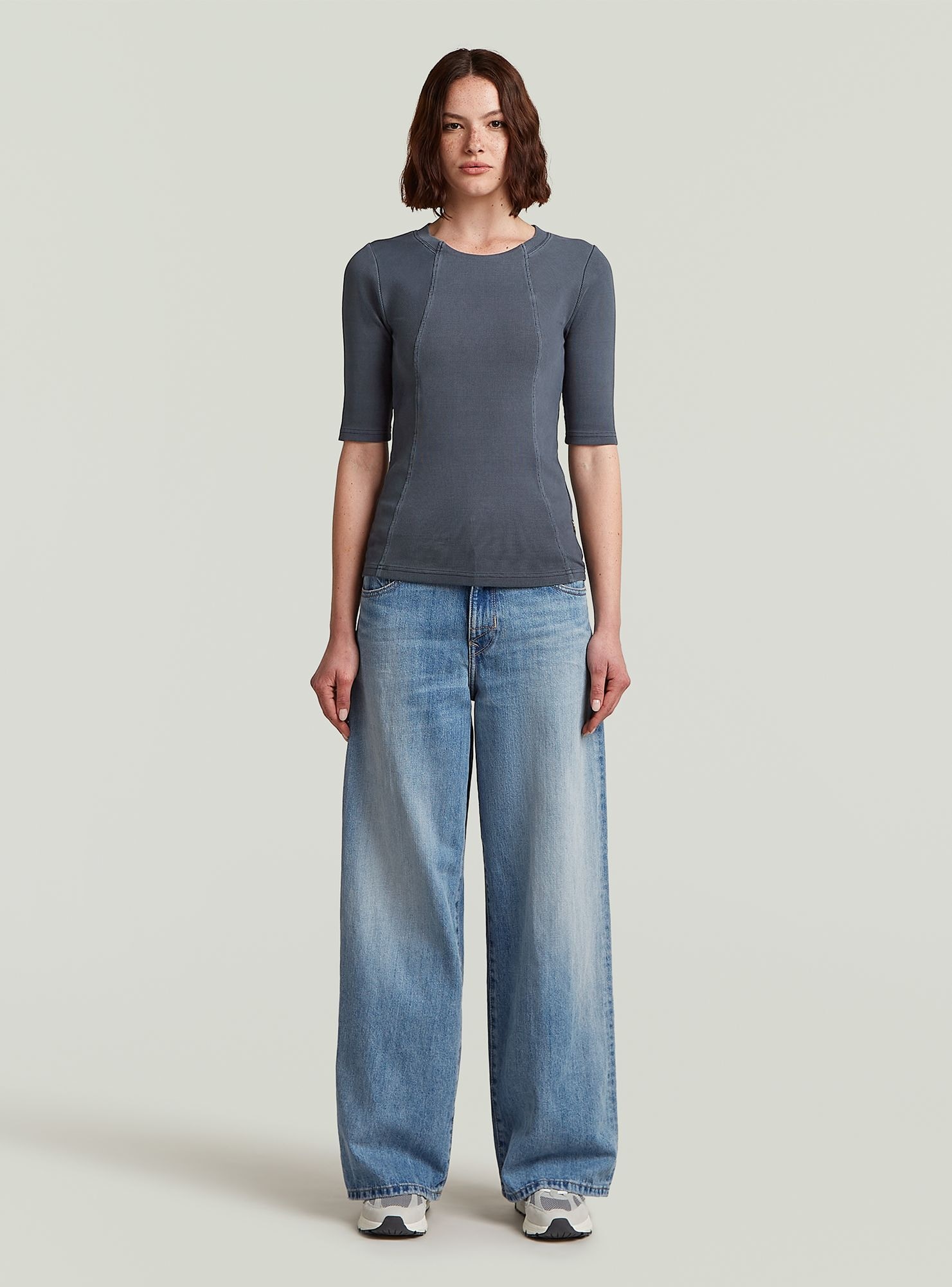 G-STAR T-Shirt »Washed A-Line Slim Rib T-Shirt«