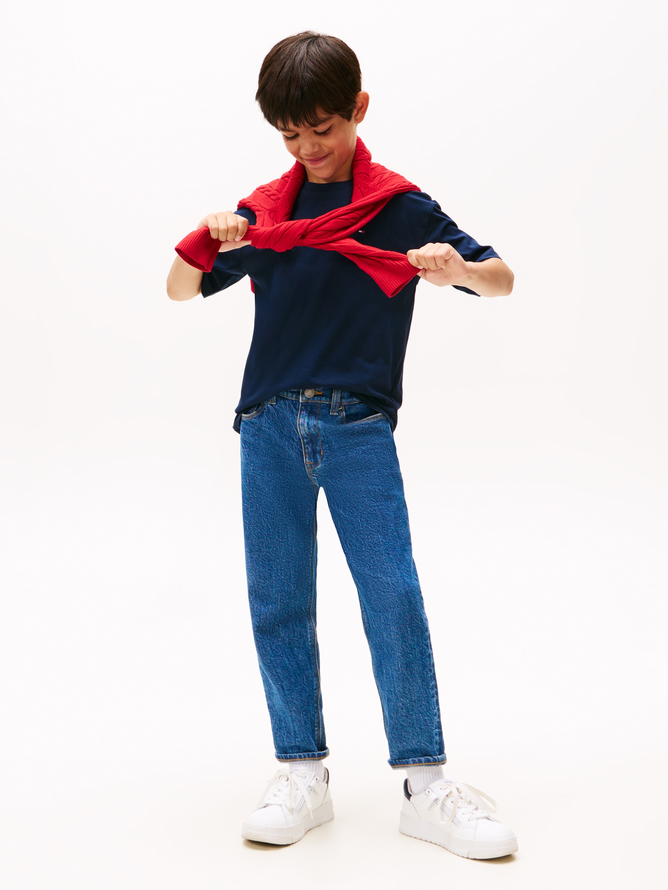 Thumbnail - Tommy Hilfiger T-Shirt "ESSENTIAL ARCHIVE FIT TEE SS" Kinder bis 16 Jahre, Rundhals, Logostickerei