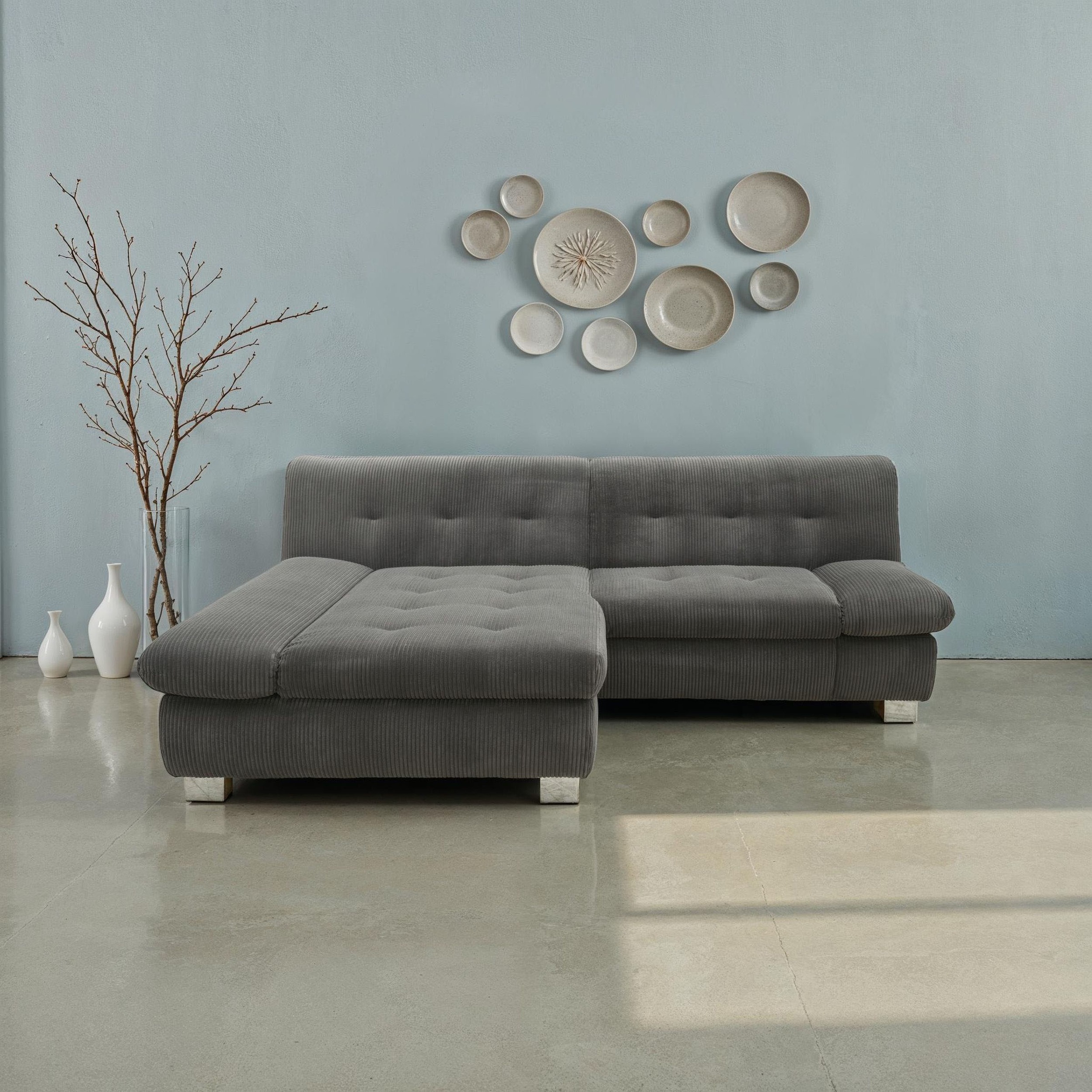 DOMO collection Ecksofa "100031 kompakte Stellmaße, komfortabel und bequem, günstig online kaufen