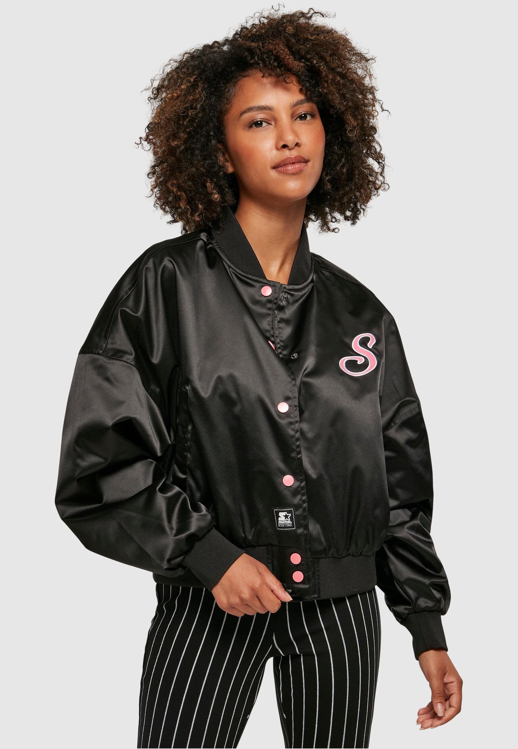für »Damen Jacket«, mit (1 Starter Starter kaufen Label Collegejacke Black St.), BAUR | Satin College Ladies Kapuze