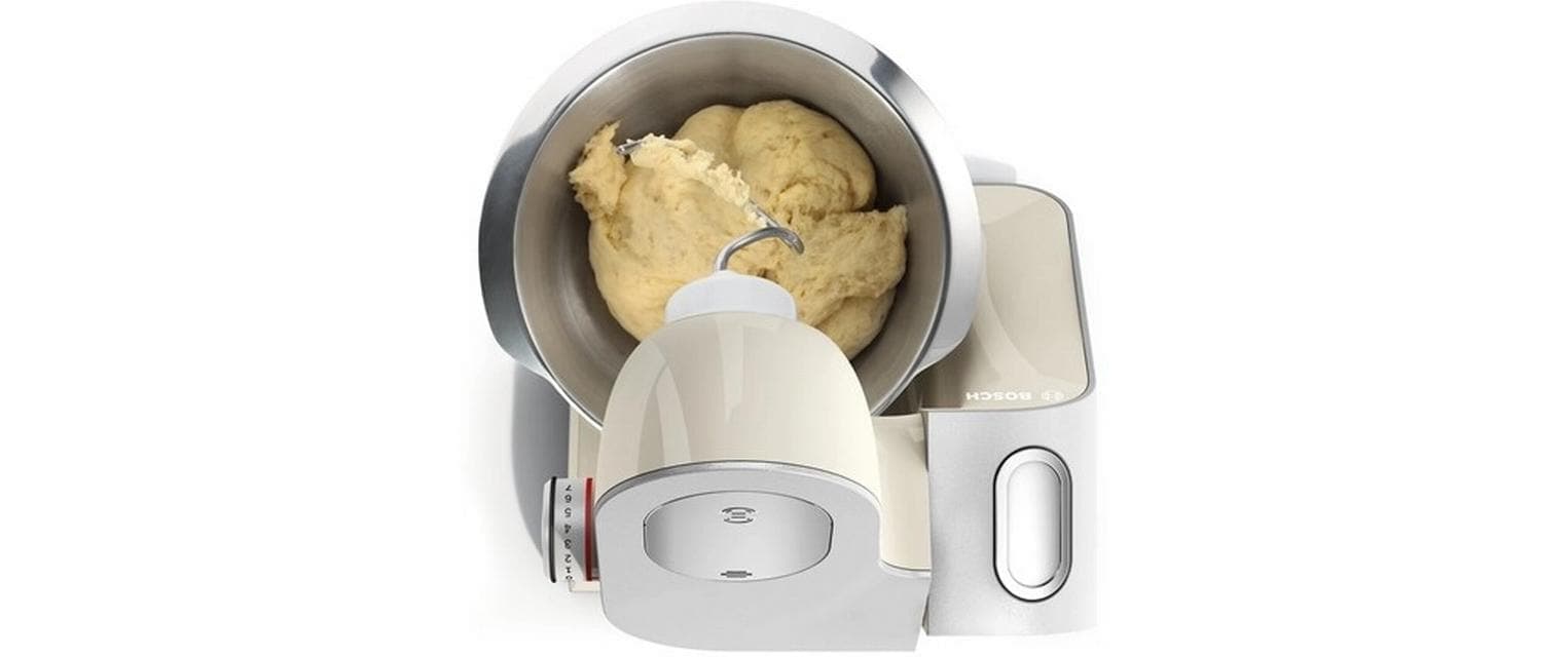 BOSCH Küchenmaschine »Serie 4 MUM58L20, Durchlaufschnitzler, Mixer, grau« 3 Scheiben, Schüssel, Knethaken/Rühr-/Silikonbesen, spülmaschinenfest