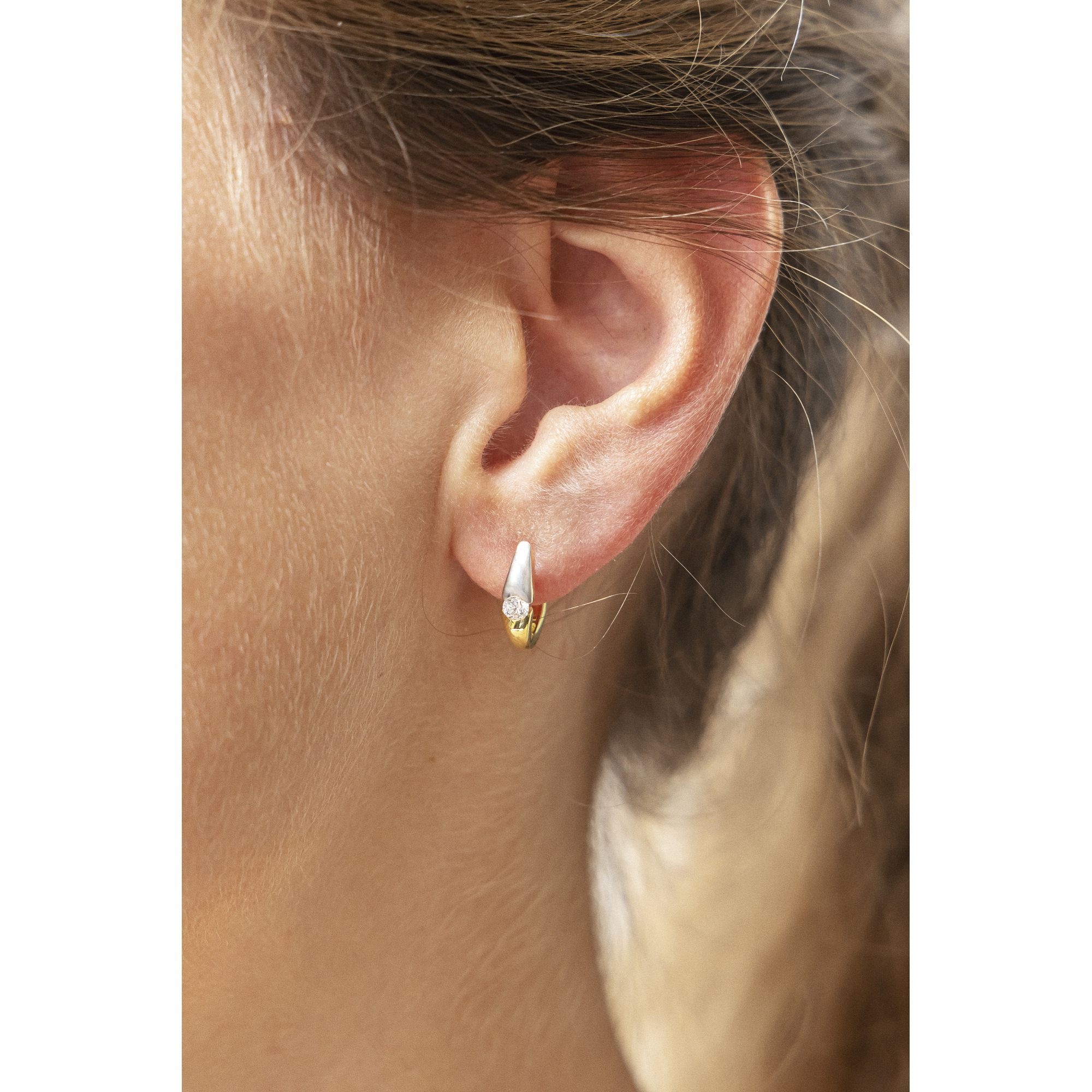 CELESTA Paar Creolen »375/- Gelbgold 2farbig Zirkonia«