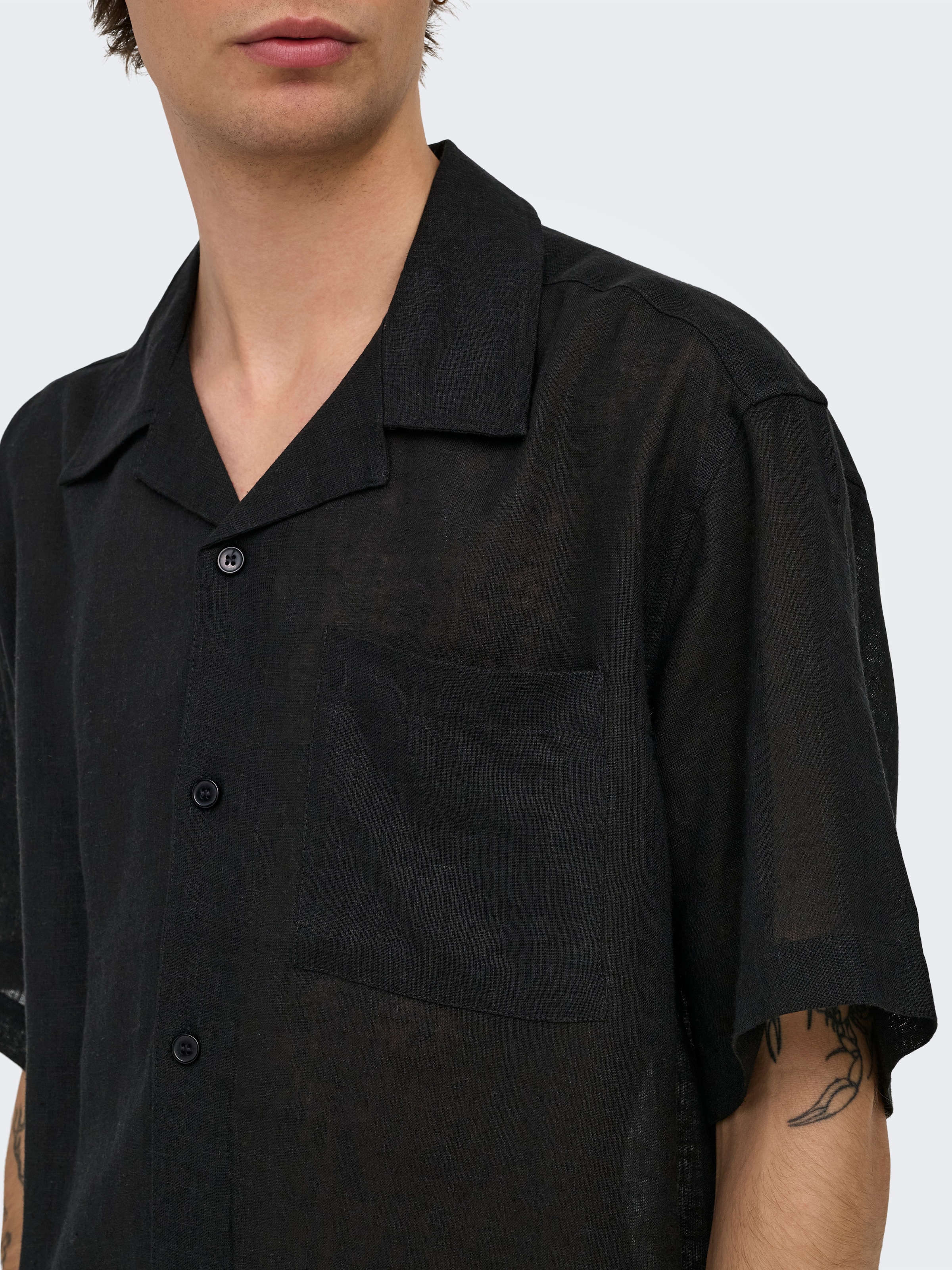 ONLY & SONS Kurzarmhemd »ONSLAURENCE RLX RESOR SS LINENBLEND NOOS«