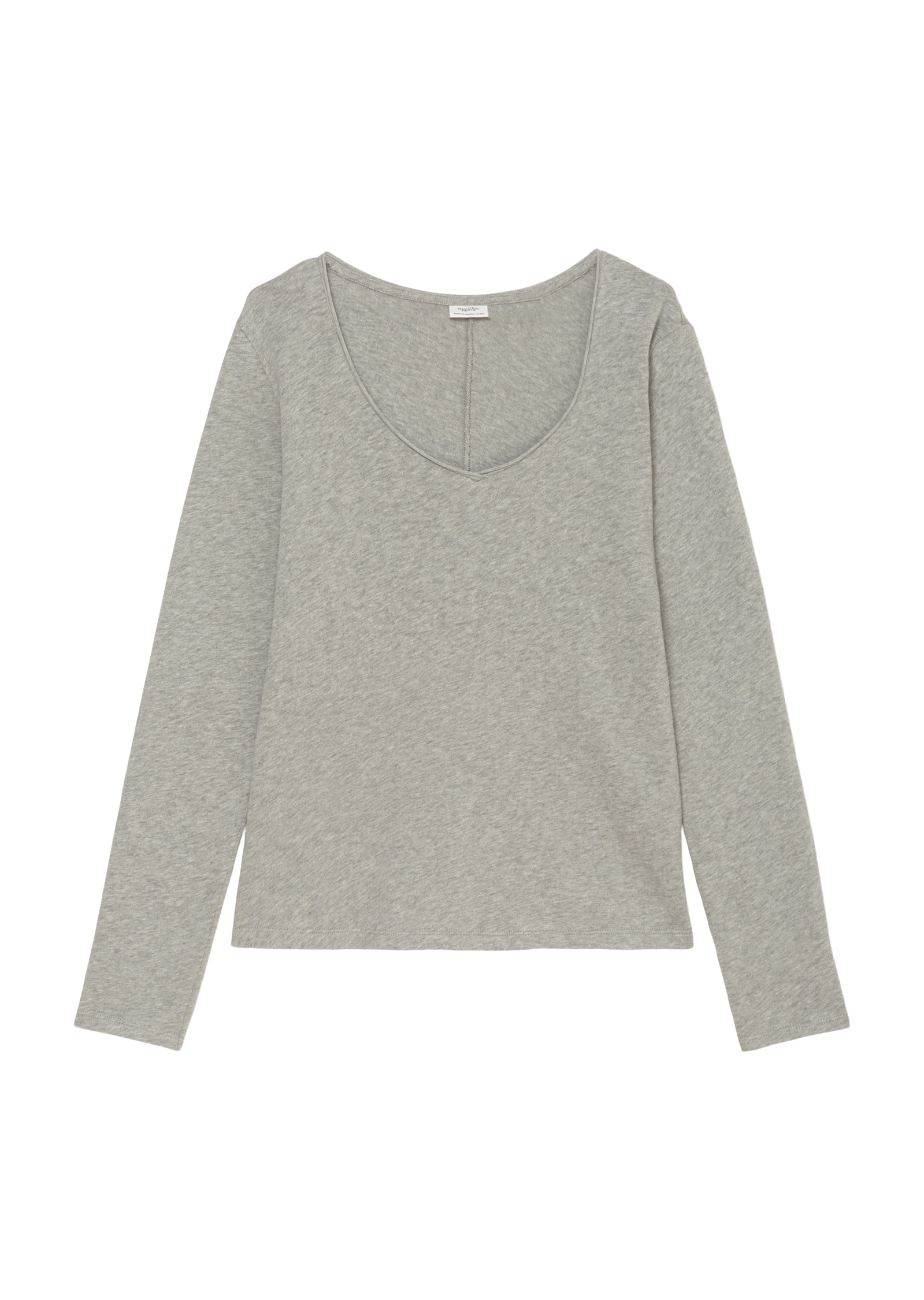 Marc O'Polo DENIM Langarmshirt mit Rollkante am V-Ausschnitt