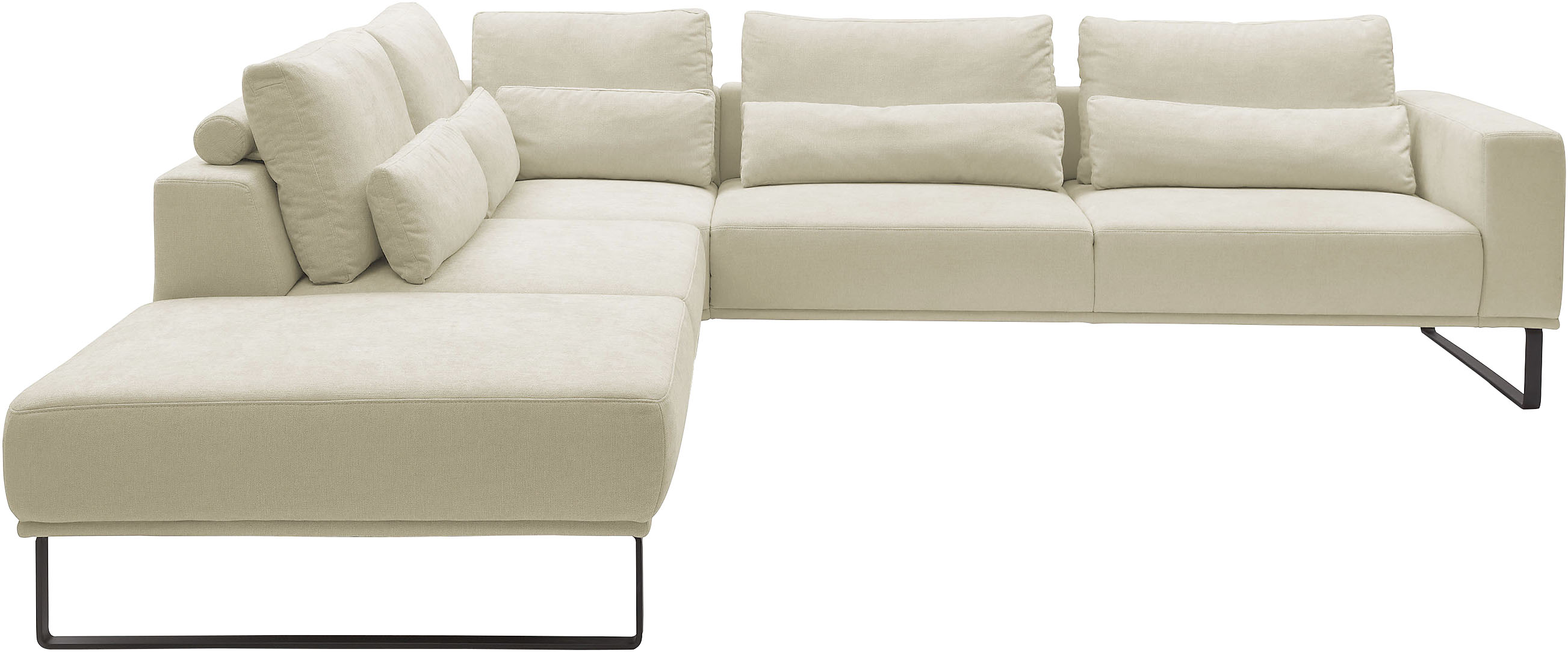 Musterring "JustB PM100 Federkern & Kaltschaum, bequem, Breite 308cm, L-Form" mit Sitztiefenverstellung und Kissen, mit Metallkufe, Maße 290x308 cm
