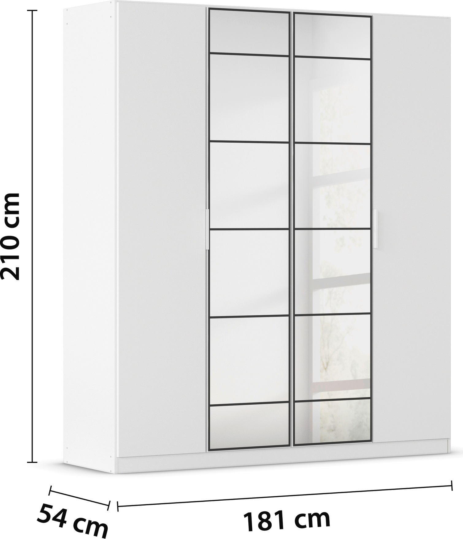 rauch Drehtürenschrank »Kleiderschrank Schrank Garderobe Schlafzimmerschrank ACERO«, Mitteltüren mit Spiegel in moderner Loft-Optik MADE IN GERMANY