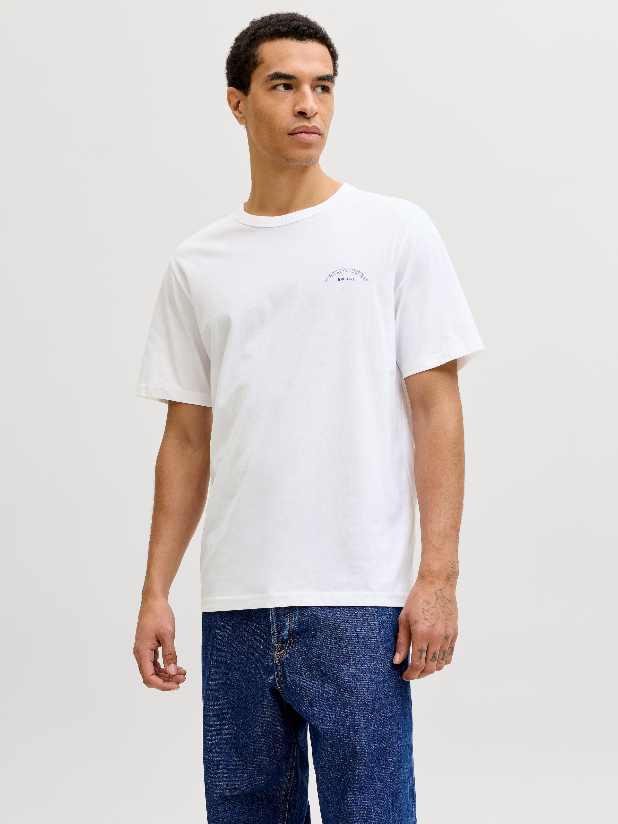 Jack & Jones Rundhalsshirt "JJCOLLEGE LOGO TEE SS CREW NECK" günstig online kaufen