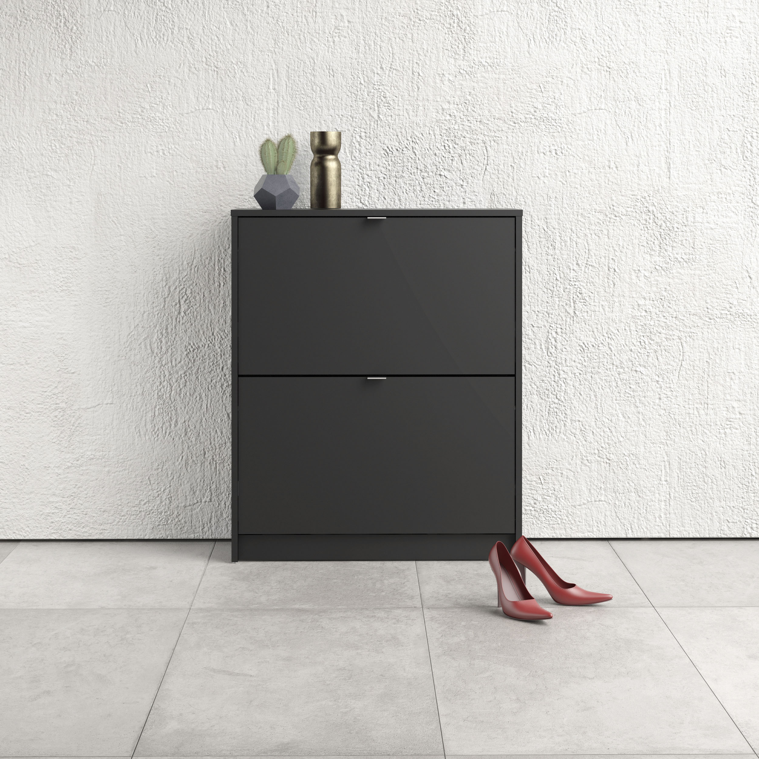 Home affaire Schuhschrank "Shoes Schuhaufbewahrung, Schuhkommode, Schuhregal," mit zwei Klappen, 2 Böden, Höhe 85 cm, ca. 12 Paar Schuhe