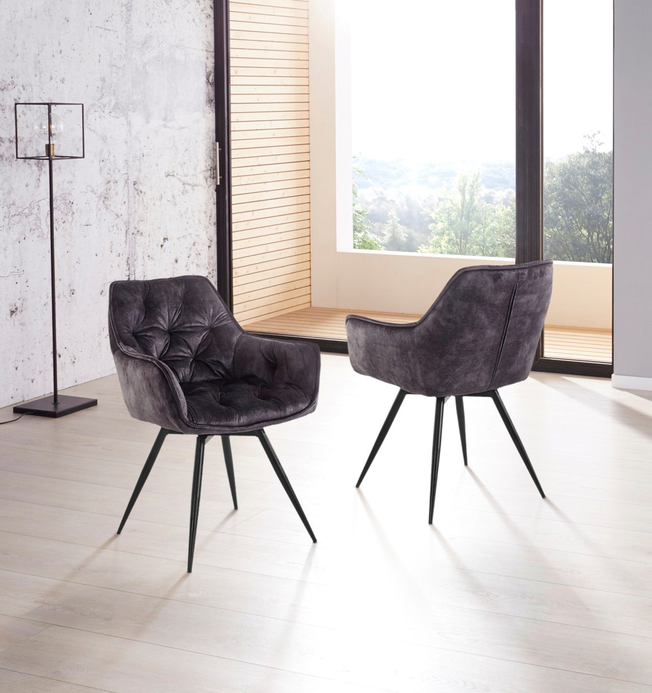 HELA Esszimmerstuhl "Mara" (Set) 2 Stk.Drehstuhl, Teddy Bezug, Webstoff ode günstig online kaufen