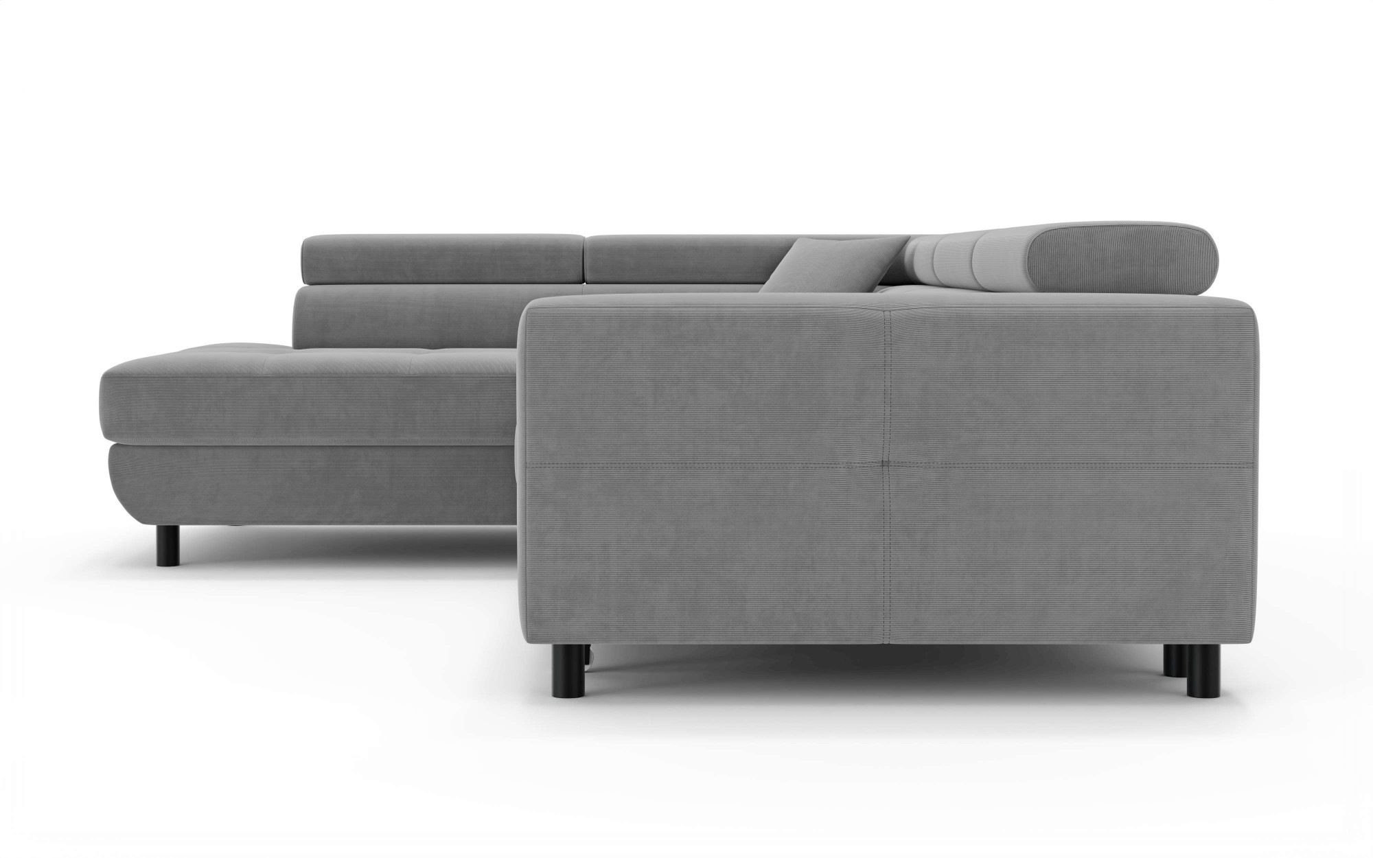 OTTO home Ecksofa »AADEN Schlafsofa mit verstellbaren Kopfstützen, B/T/H: 254/199/90 cm«, mit Bettfunktion und Bettkasten, Ottomane rechts/links bestellbar