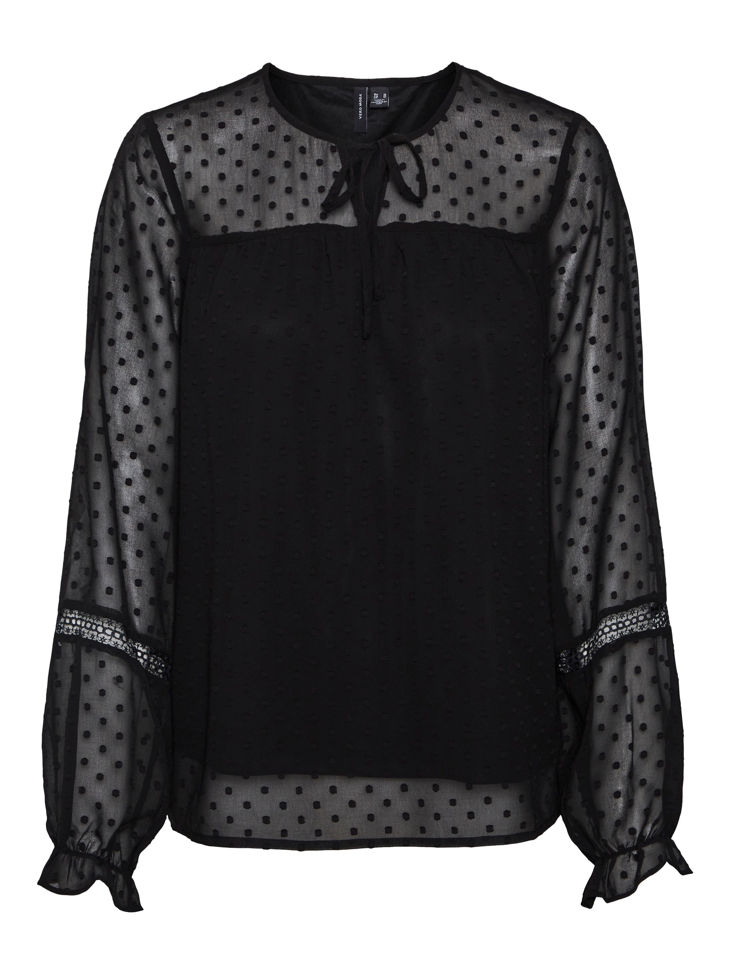 Vero Moda Langarmbluse »VMLEAH LS LACE TOP WVN GA NOOS«