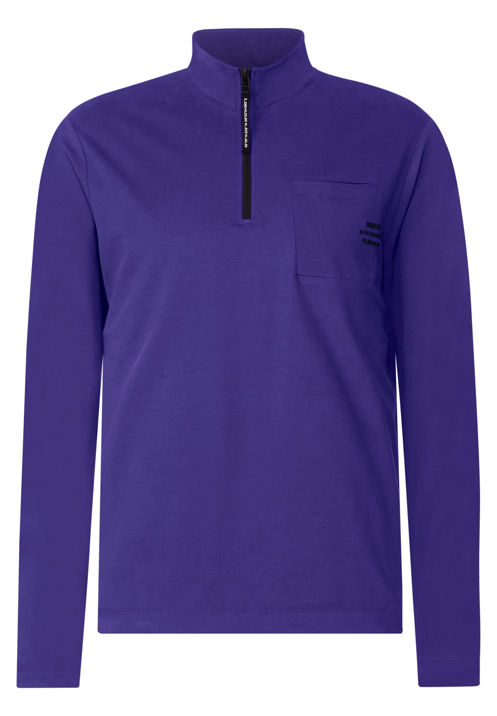 STREET ONE MEN Stehkragenshirt, aus reiner Baumwolle