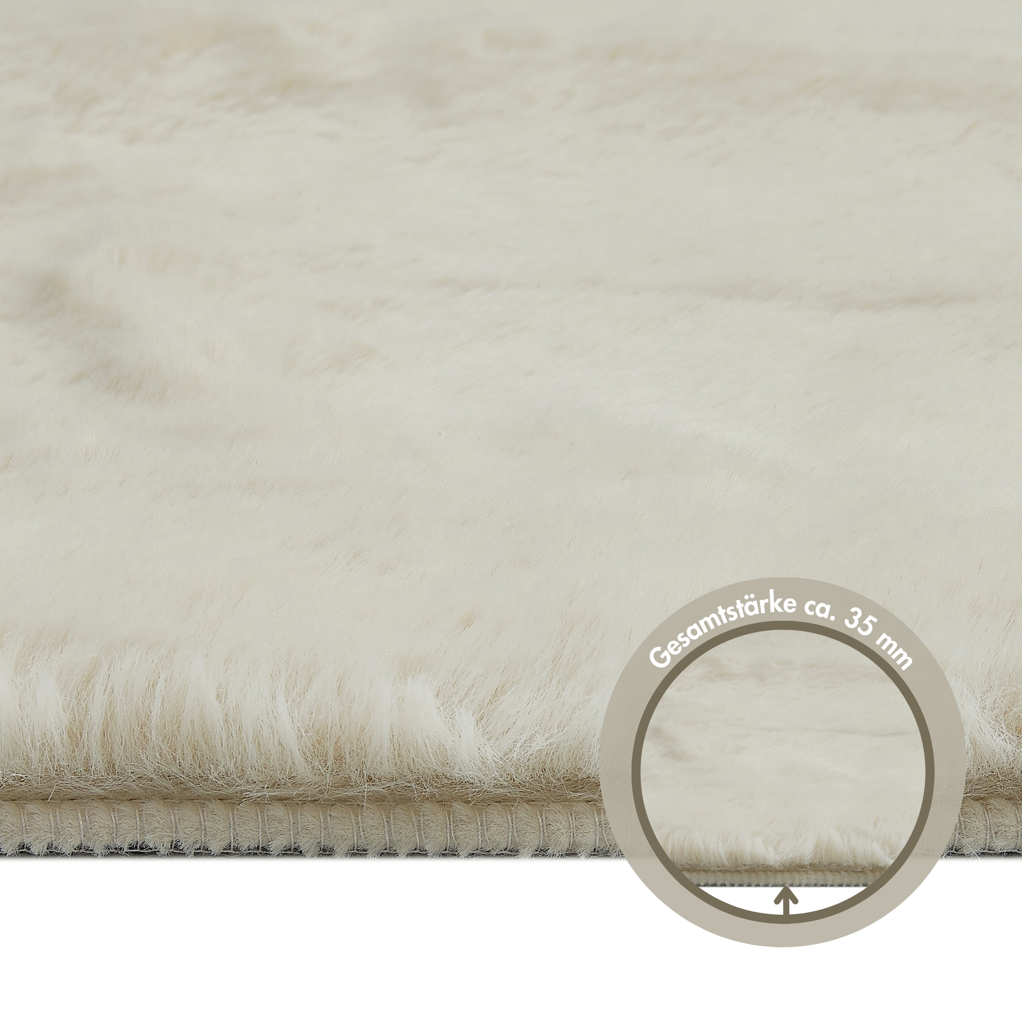 LUXOR living Fellteppich »Novara«, rechteckig, 30 mm Höhe, Kunstfell, Kaninchenfell-Haptik, besonders weicher Hochflor
