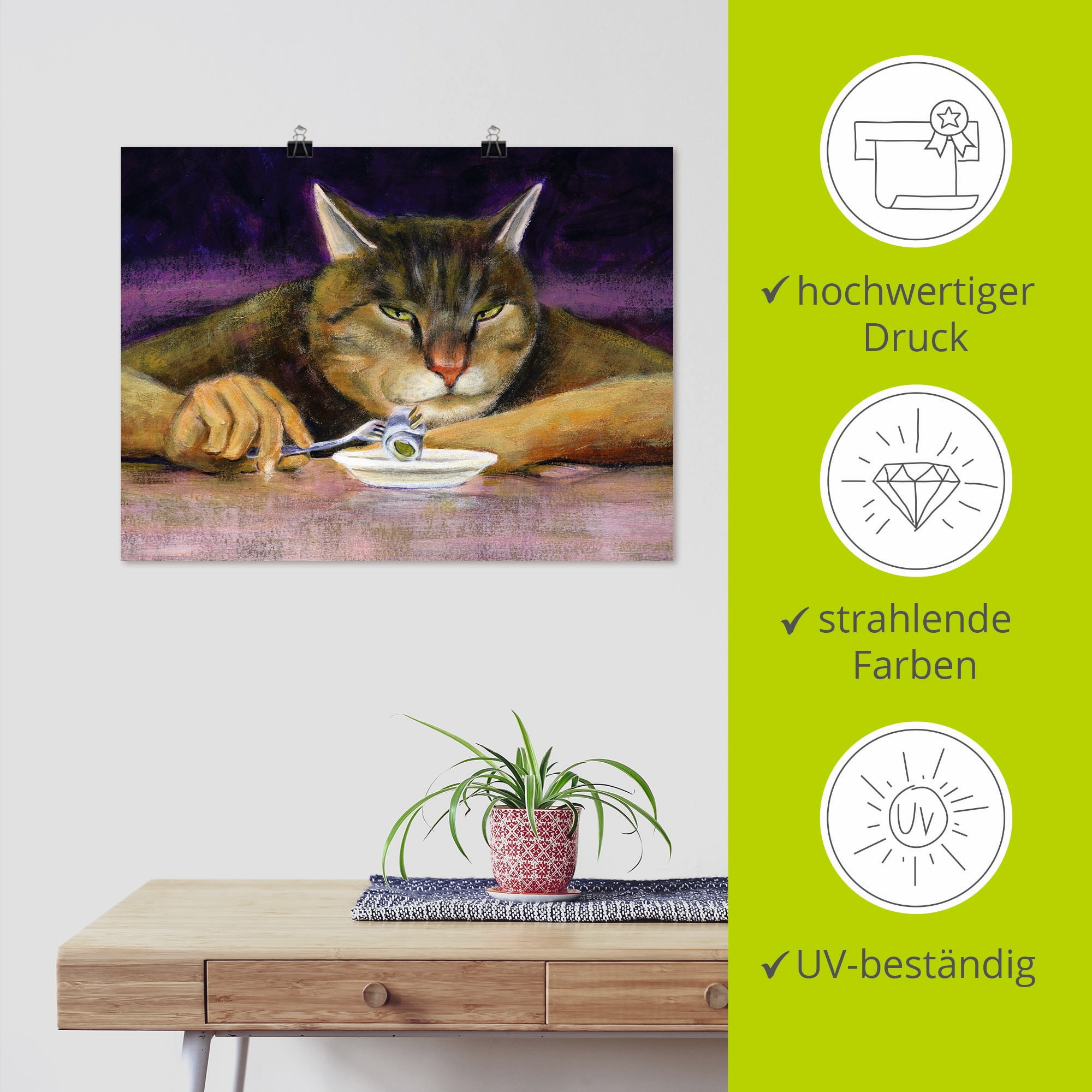 Artland Wandbild »Katzenjammer«, Haustiere, (1 St.), als Leinwandbild, Poster in verschied. Größen
