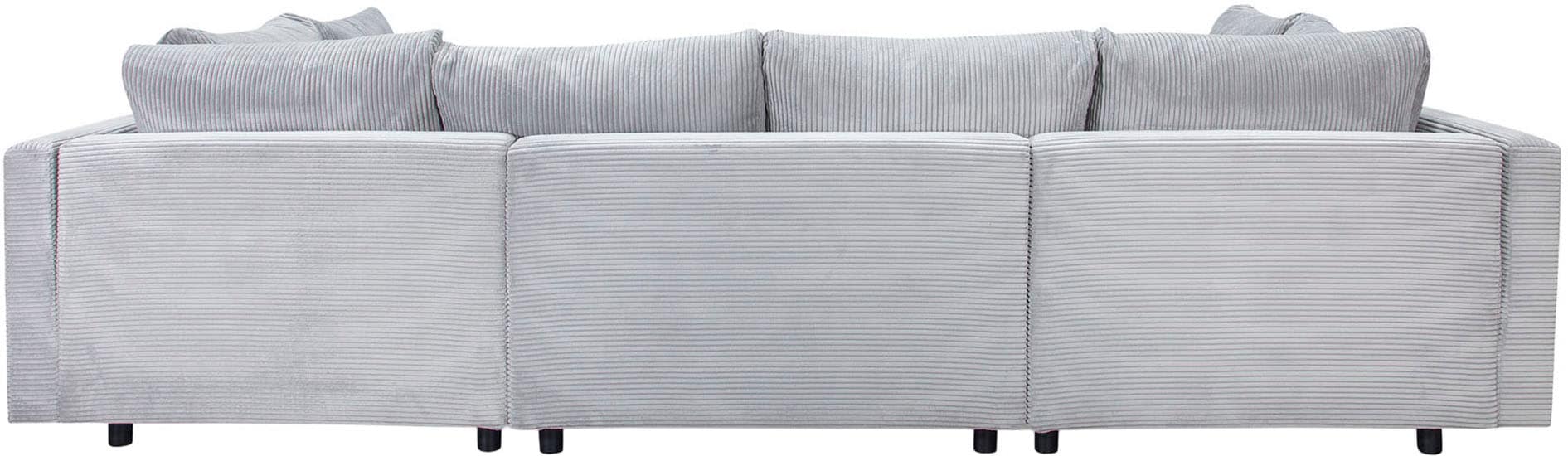 OTTO home Wohnlandschaft »Antonia U-Form, B: 298 cm, inkl. Hocker, Federkernpolsterung« extra große Liegefläche, 282x178cm, inkl. 3 Zierkissen