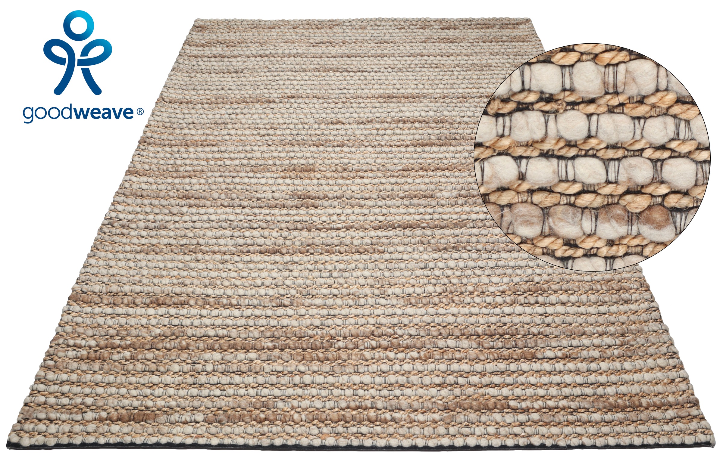 my home Wollteppich "Leevy, Wolle und Jute, handgewebt, Handweb Teppiche" r günstig online kaufen