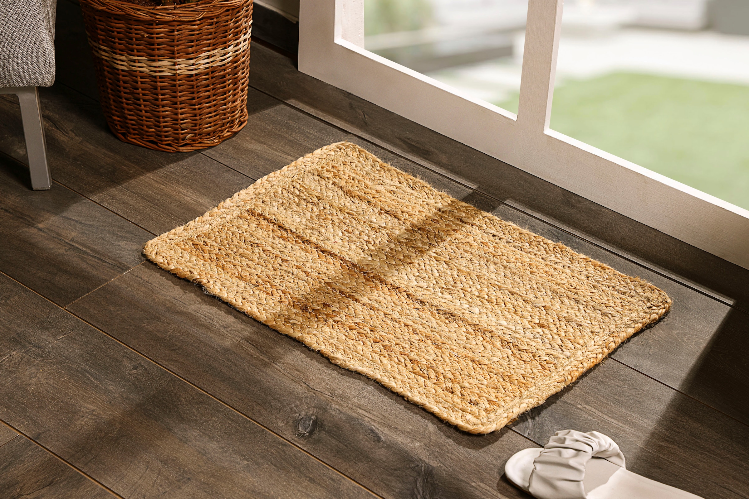 Myflair Möbel & Accessoires Teppich »Lola«, rechteckig, 10 mm Höhe, Juteteppich, Wendeteppich, handgeflochten, 100% Naturfaser, Boho-Style