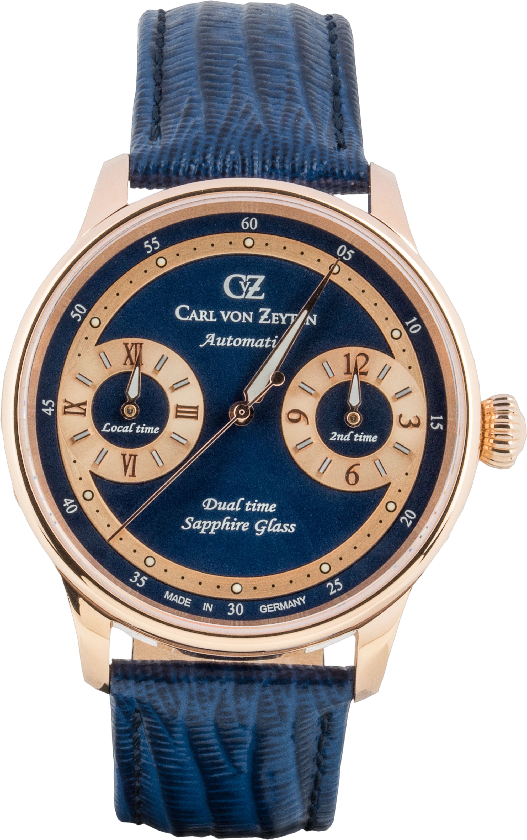 Carl von Zeyten Automatikuhr »Schönmünzach«, Armbanduhr, mechanische Uhr, Herrenuhr, Made in Germany, Dualzeit