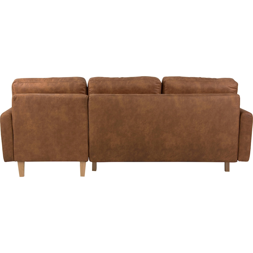 Home affaire Ecksofa »Triplo, Zierkissen, Schlaffunktion, B/T/H: 234/164/89 cm, L-Form«