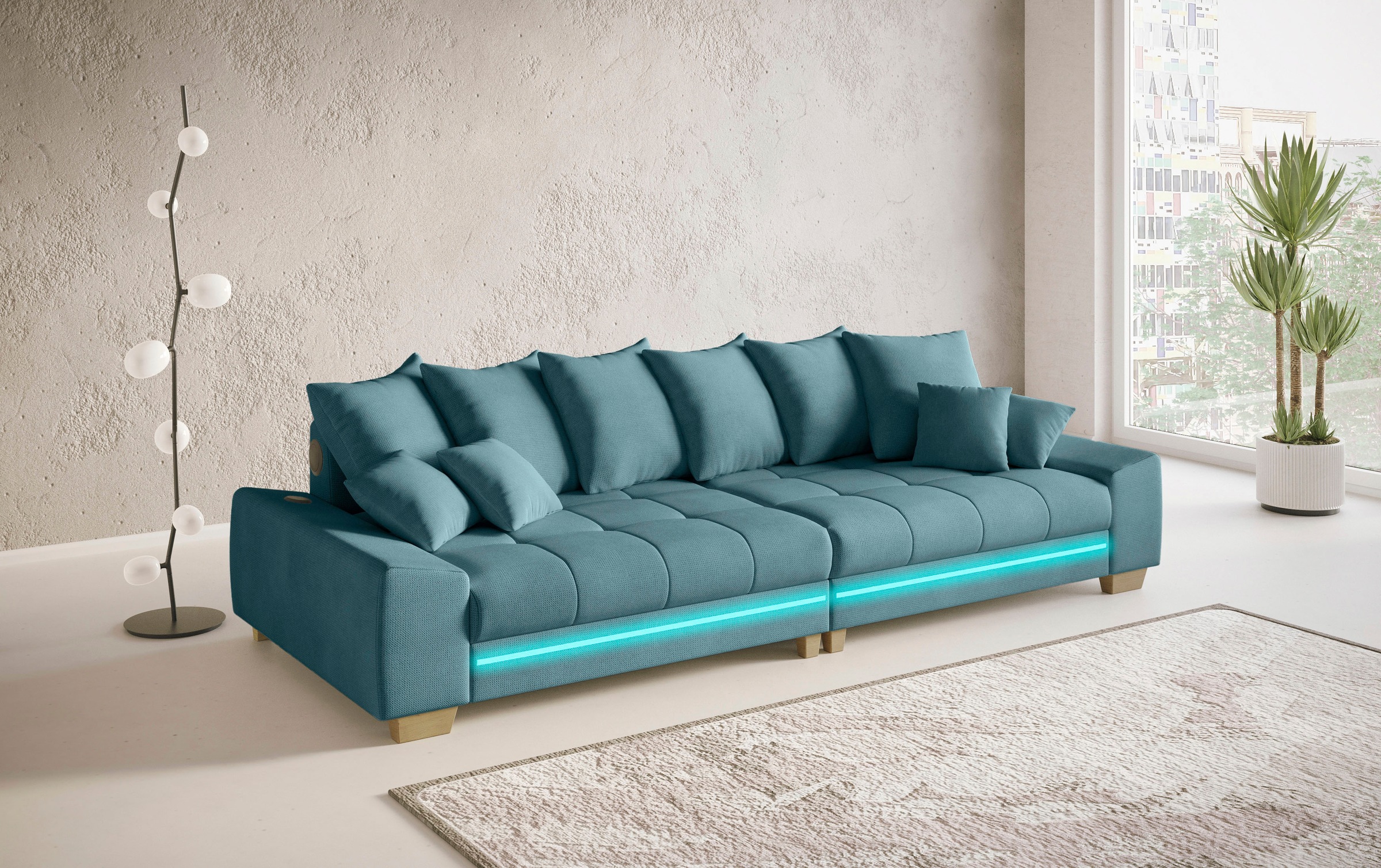Mr. Couch Big-Sofa »Nikita II«, mit RGB-LED, Bluetooth-Soundsystem, Kaltschaum