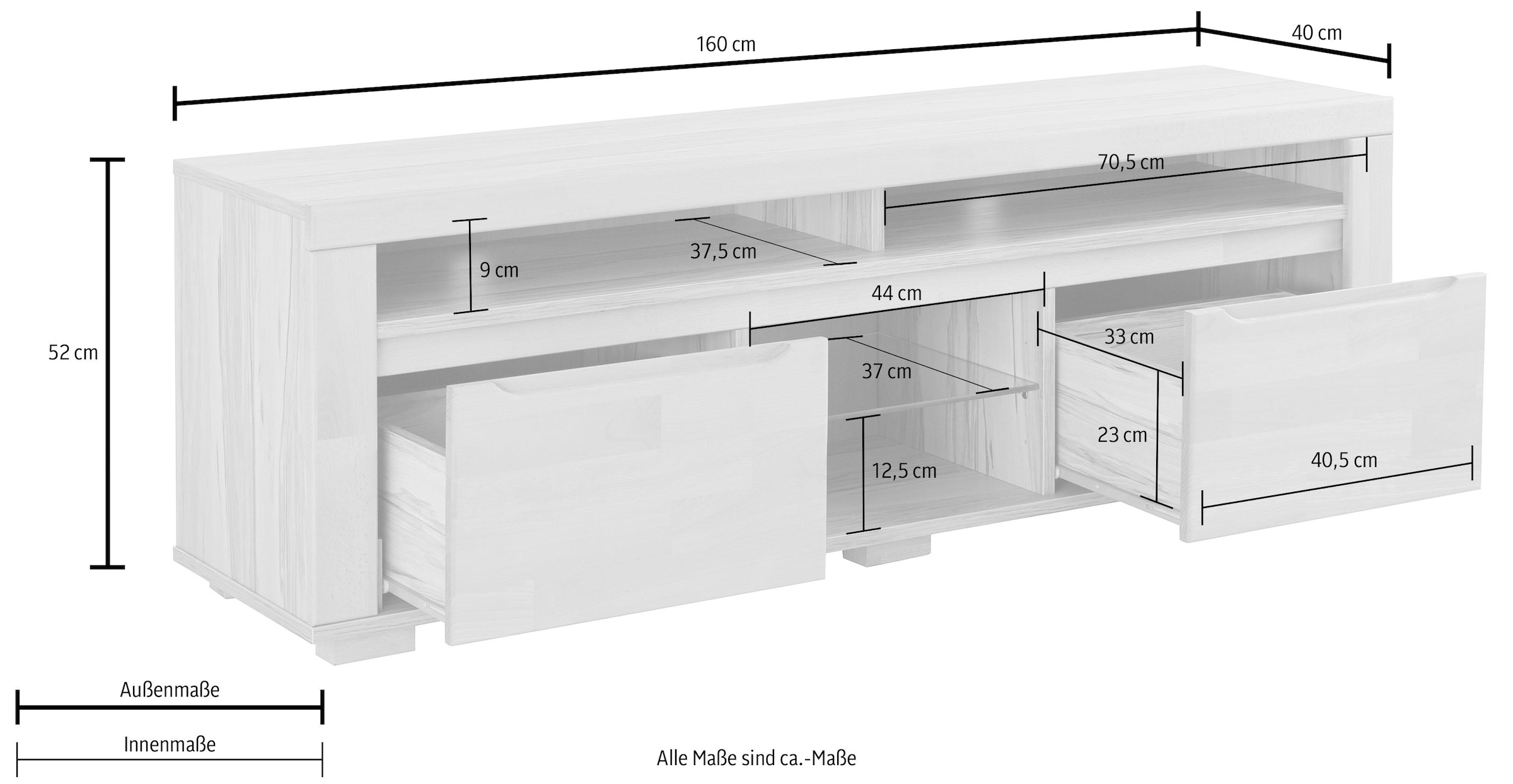 Home affaire Lowboard »Denis«, Breite 160 cm