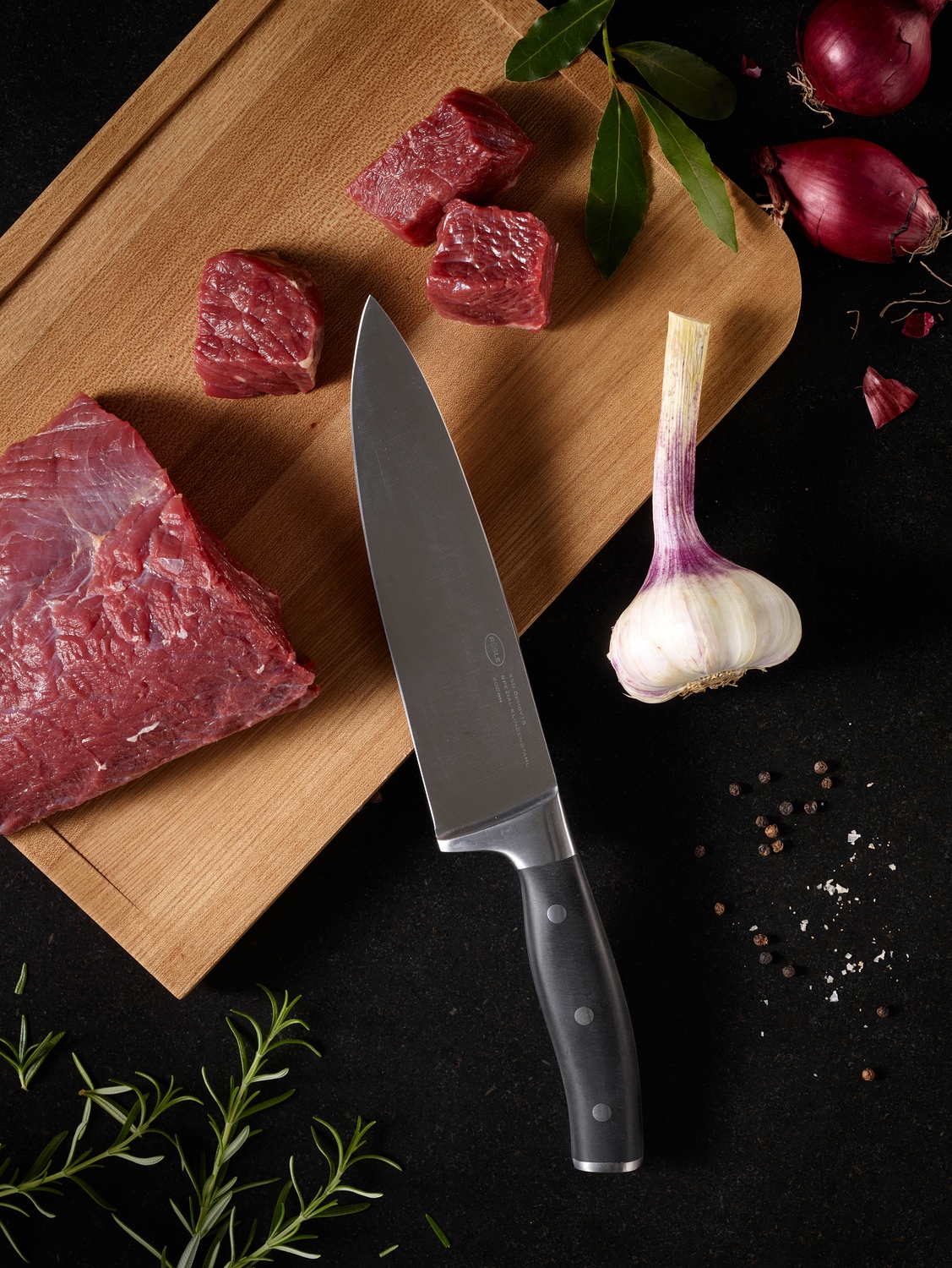 RÖSLE Kochmesser »Tradition«, (1 tlg.), Küchenmesser für Fleisch, Fisch und Gemüse, Klingenspezialstahl