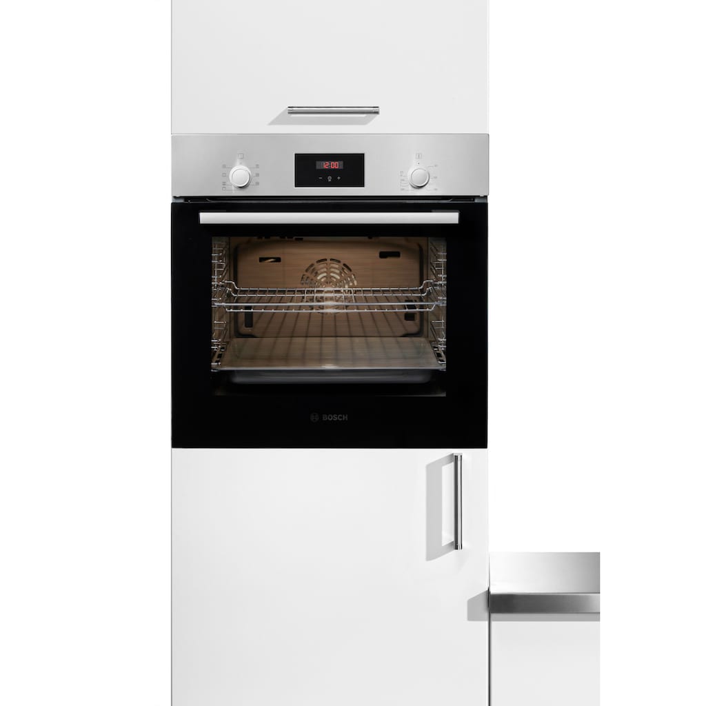 BOSCH Einbaubackofen »HBF133BR0«, Serie 2, HBF133BR0, mit Teleskopauszug nachrüstbar, ecoClean Direct